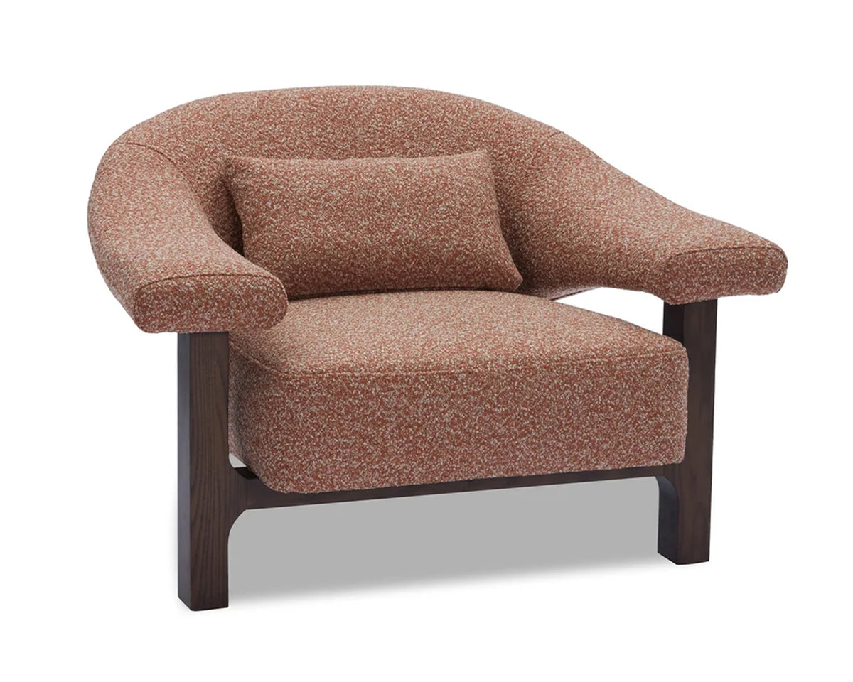 Riviera Occasional Chair - Capella Clay | Dark Brown Solid Wood