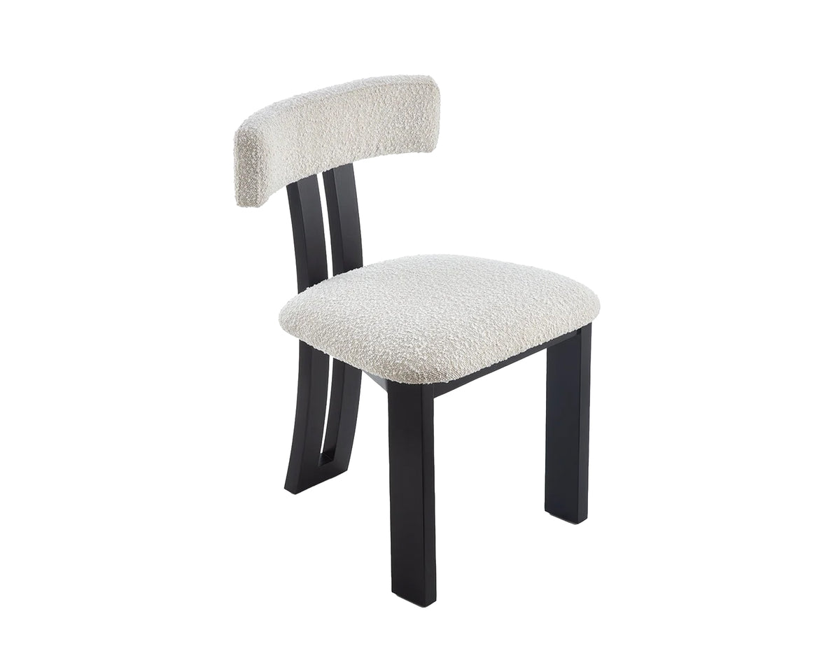 Tauron Dining Chair - Boucle Sand/Matt Black