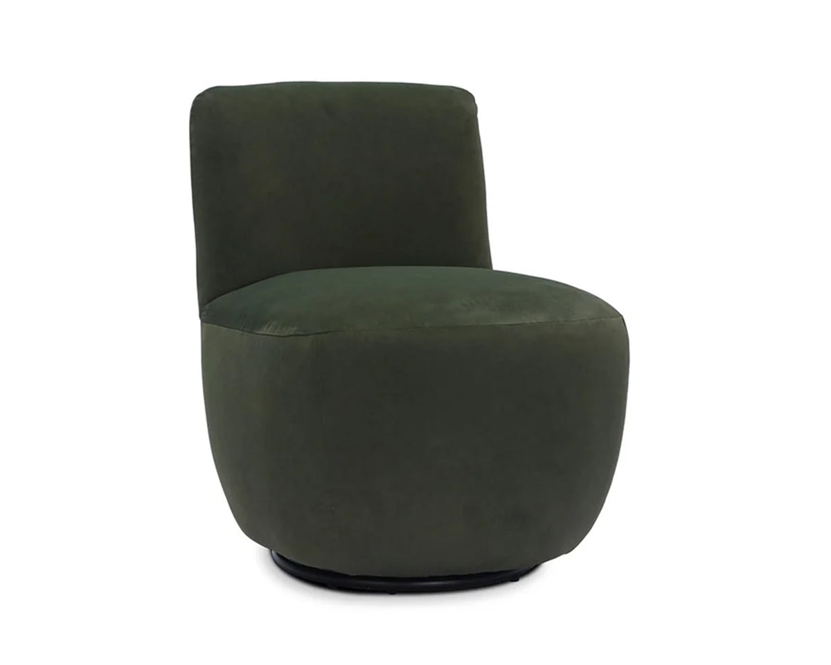 Hopper Swivel Occasional Chair - Hopper Moss | Matt Black Metal (Crib 5)