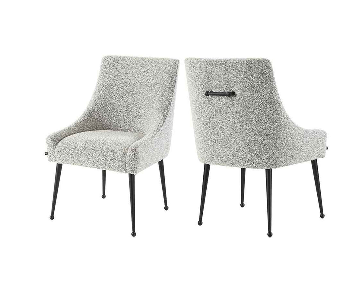 Cohen Dining Chair - Boucle Whisk/Matt Black