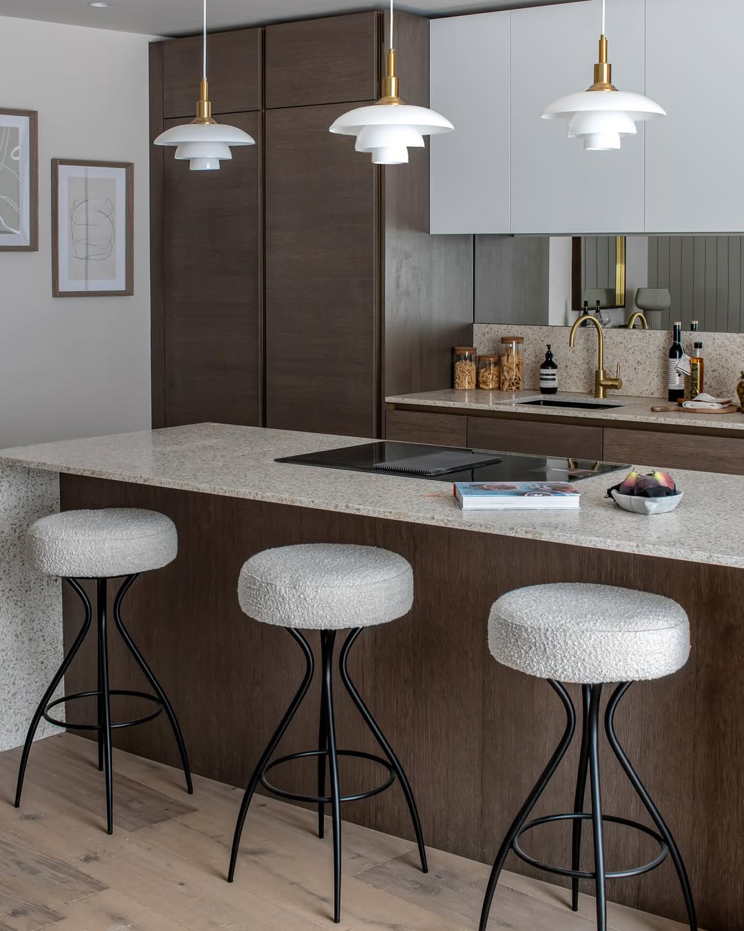 Hydra Counter Stool - Boucle Graphic Grey