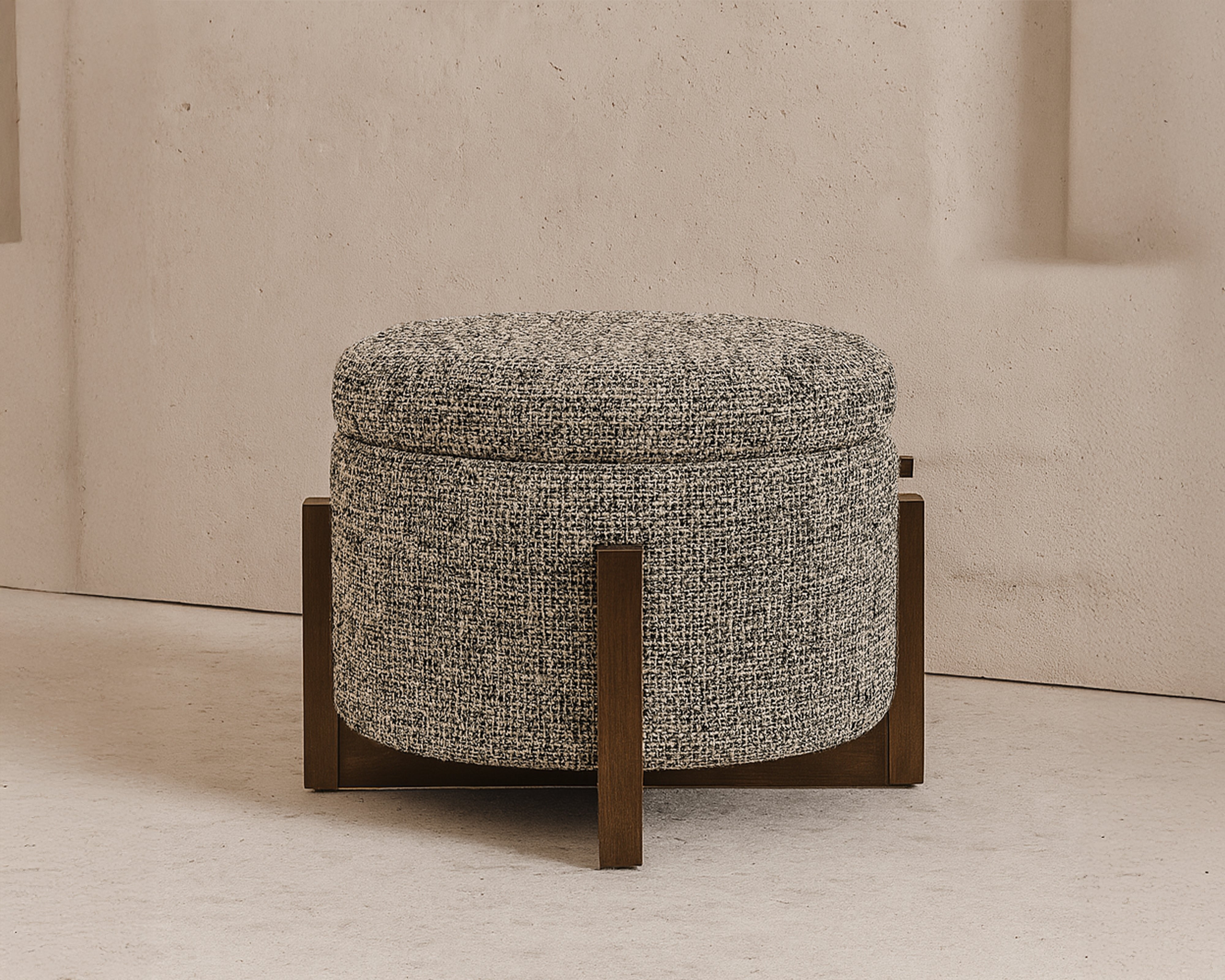 Asti Ottoman - Dexter Sparkle Stone/Ash Wood
