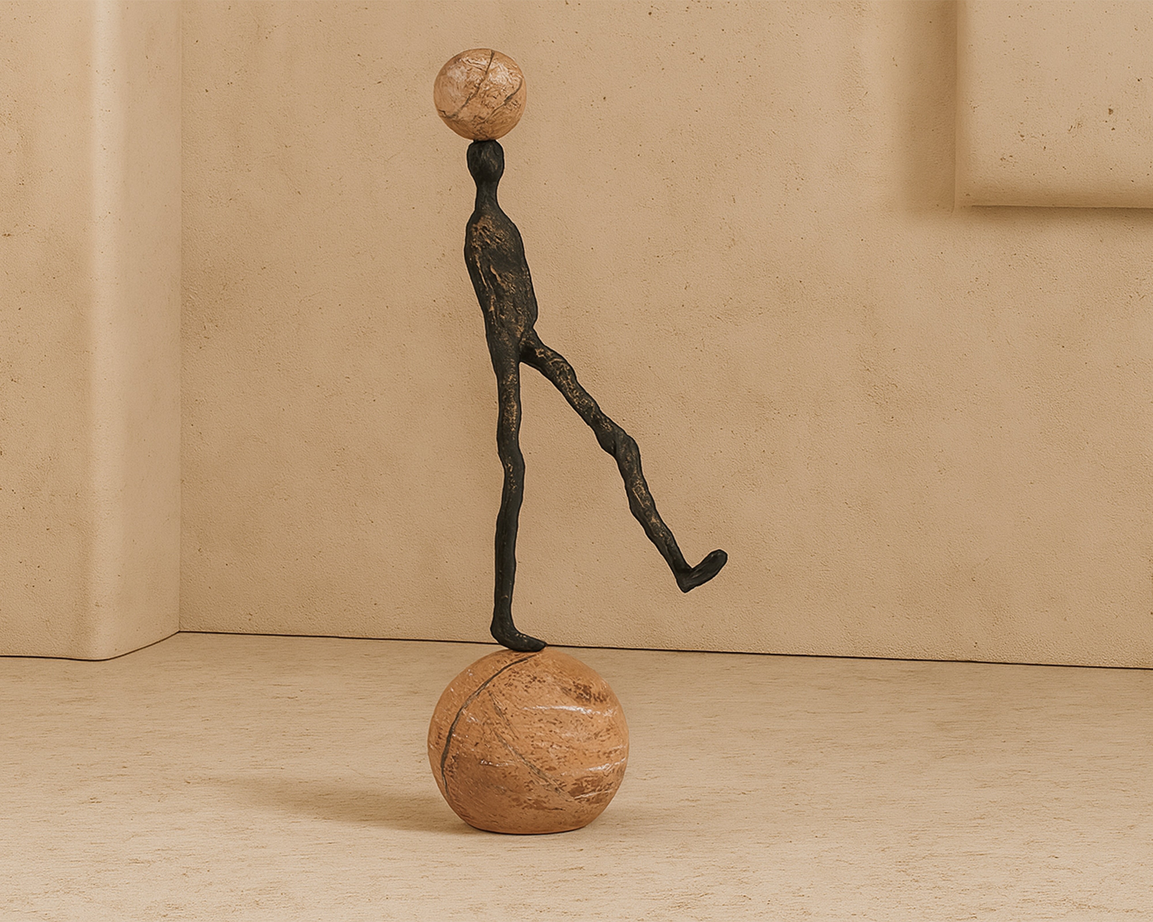 Motus Sculpture - Dark Bronze/Marble