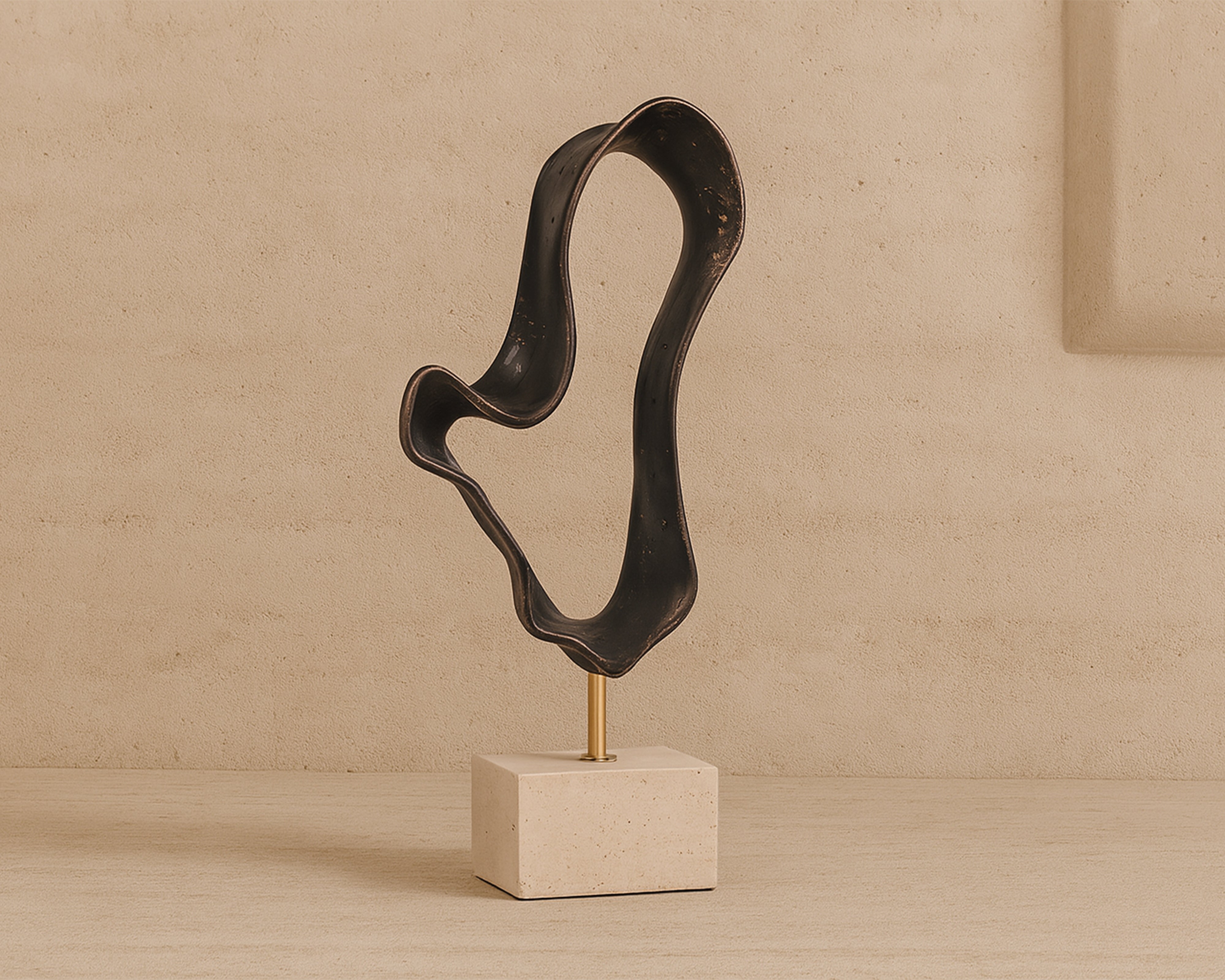 Ondra Sculpture - Dark Bronze/Marble