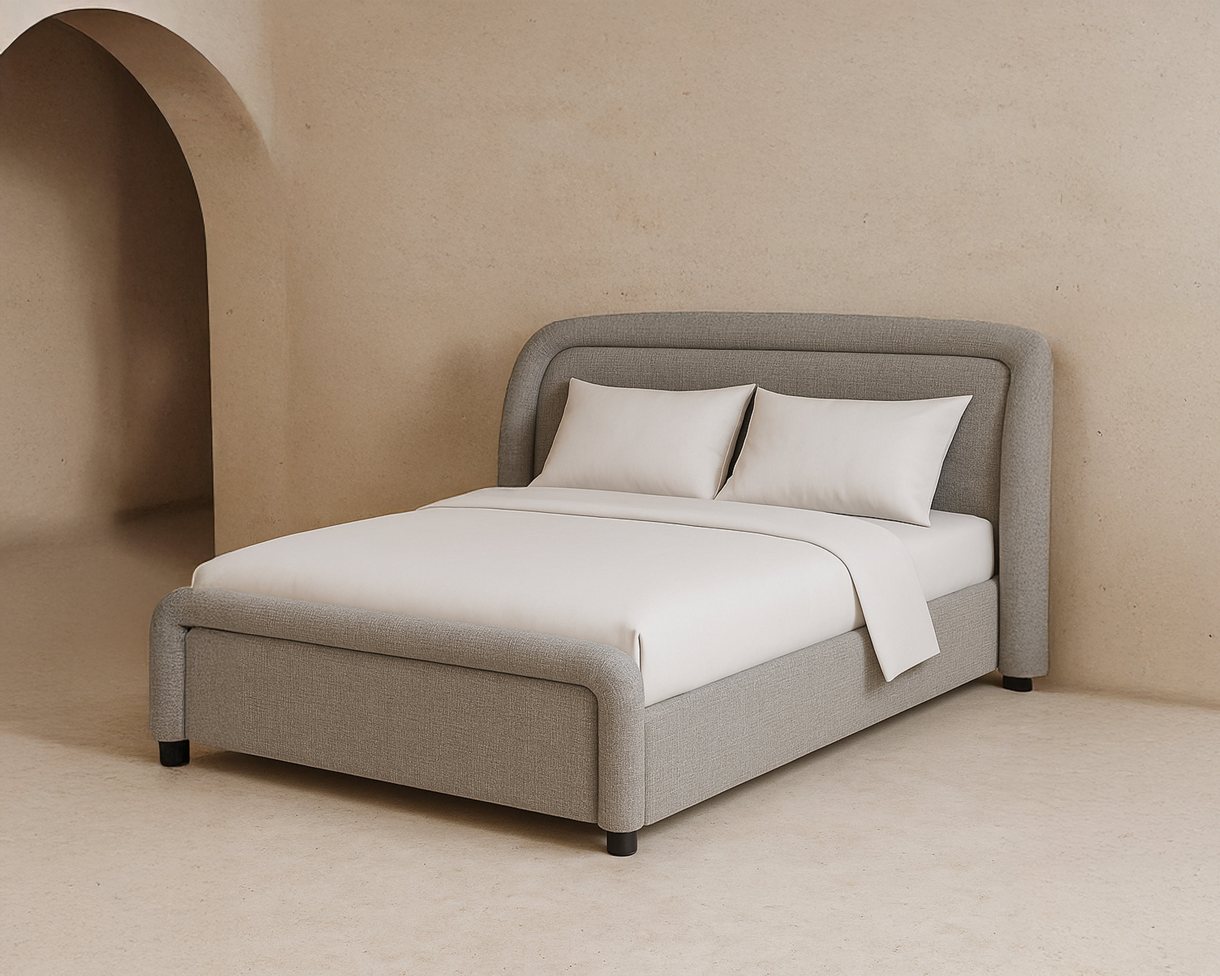 Calais King Size Bed - Colmer Silver Grain