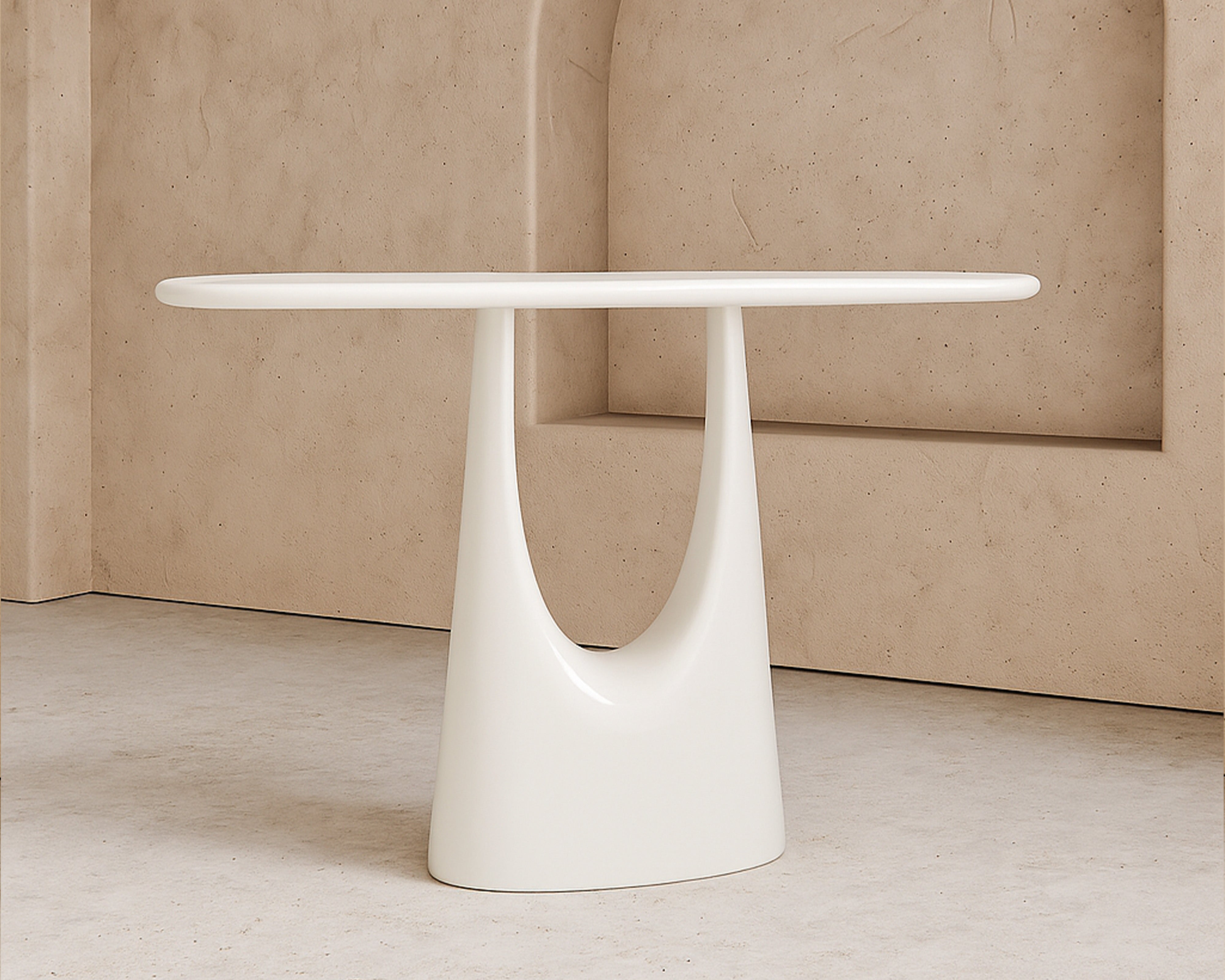 Combe Console Table - Ivory High Gloss