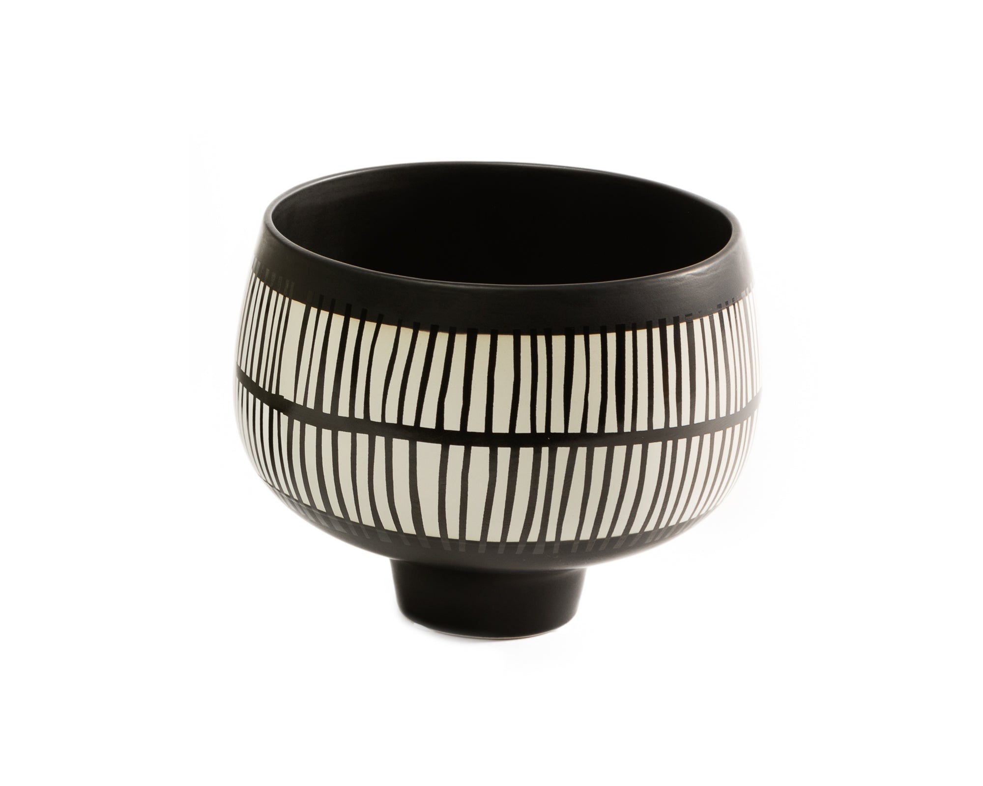 Indent Bowl II - Black and White Ceramic