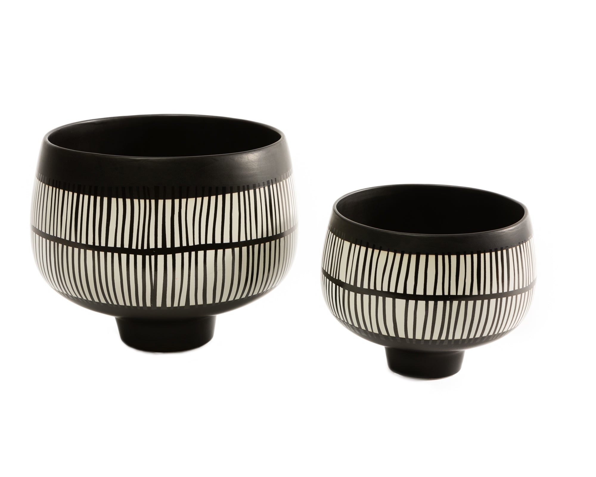 Indent Bowl II - Black and White Ceramic