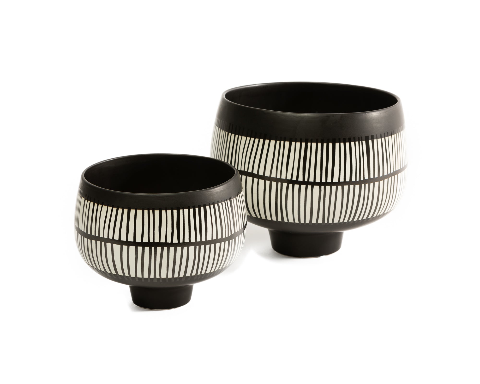 Indent Bowl II - Black and White Ceramic