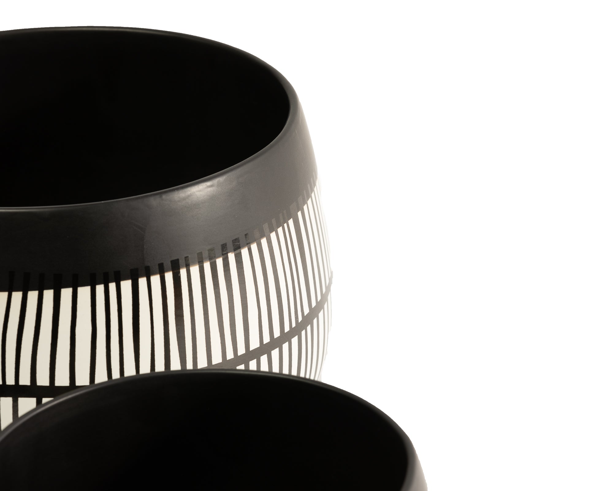 Indent Bowl II - Black and White Ceramic