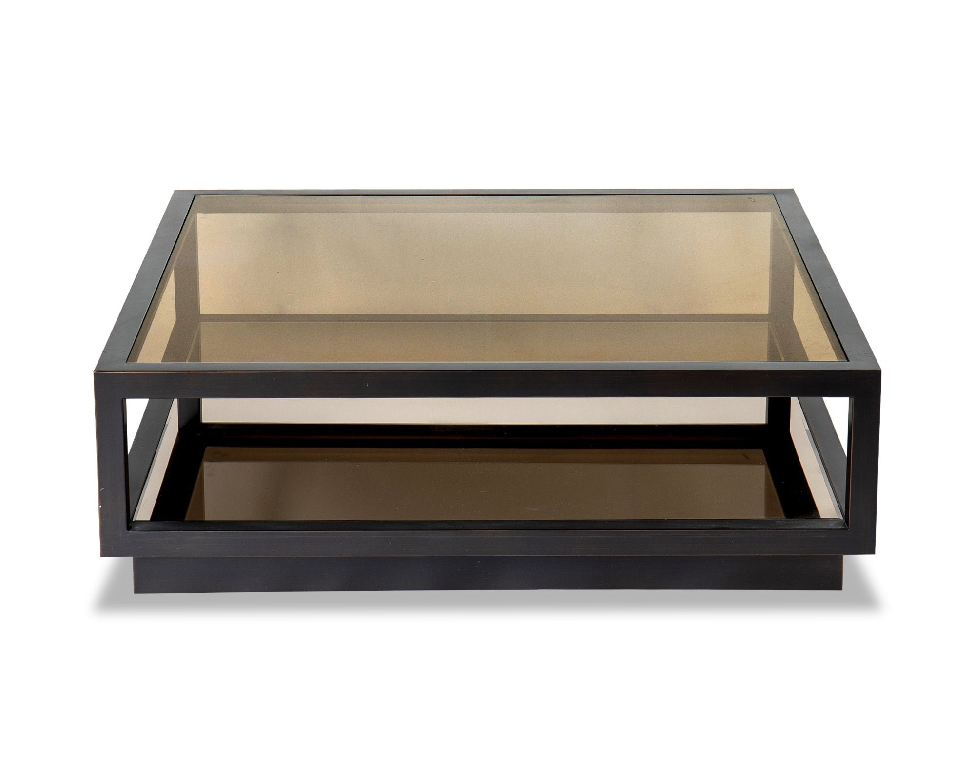 Mali Coffee Table - Antique Bronze and Tinted Glass
