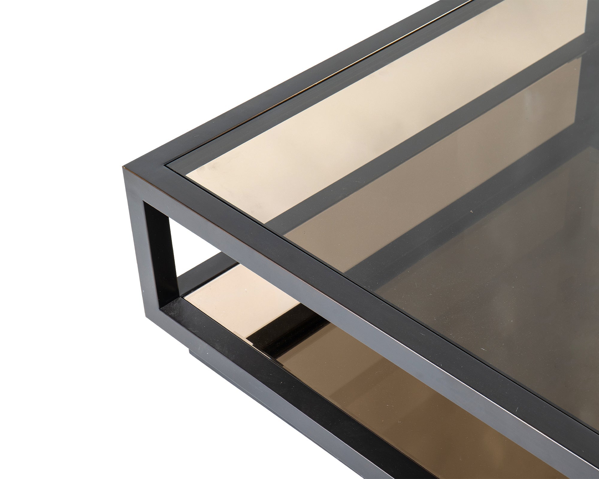 Mali Coffee Table - Antique Bronze and Tinted Glass
