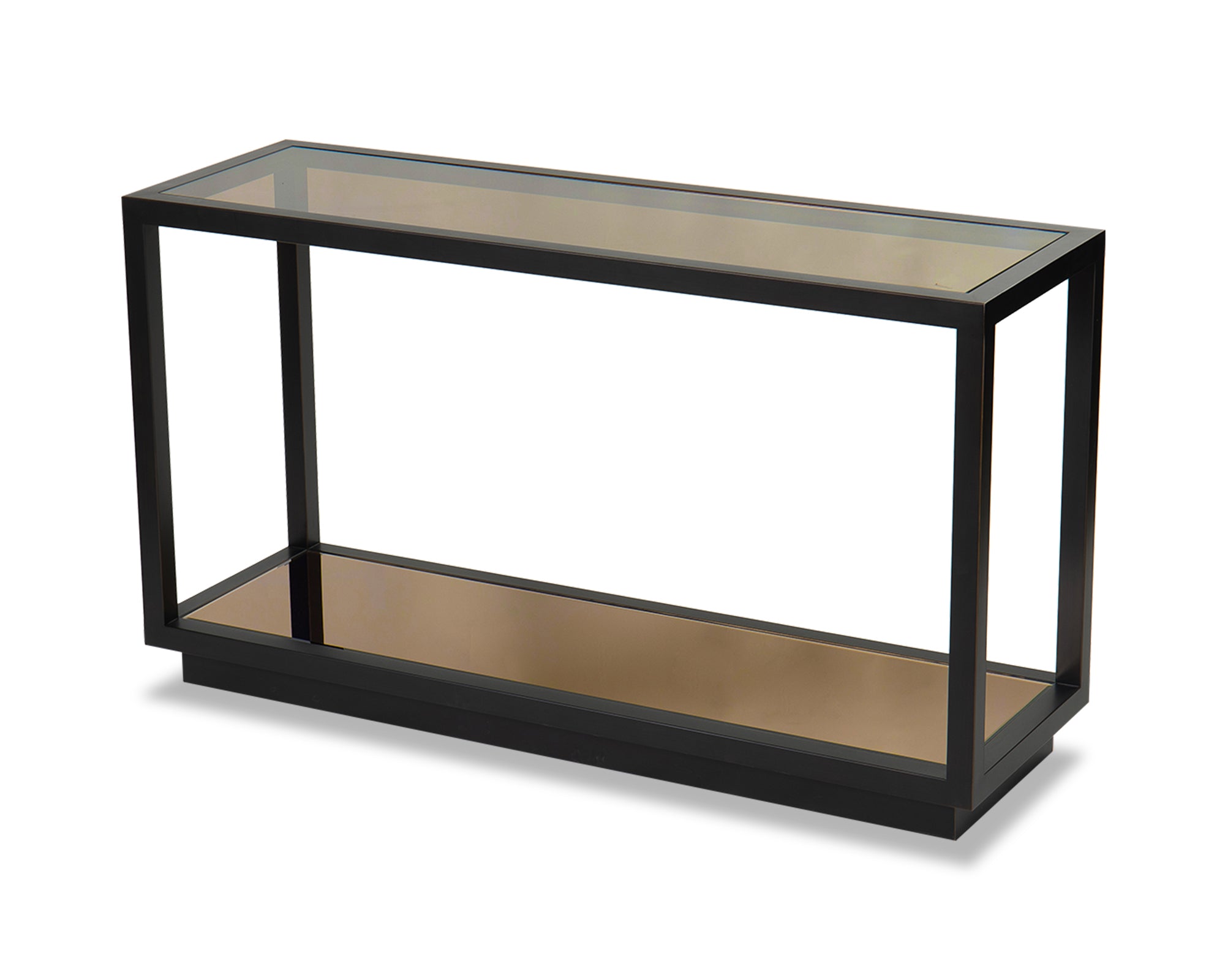 Mali Console Table - Antique Bronze and Tinted Glass