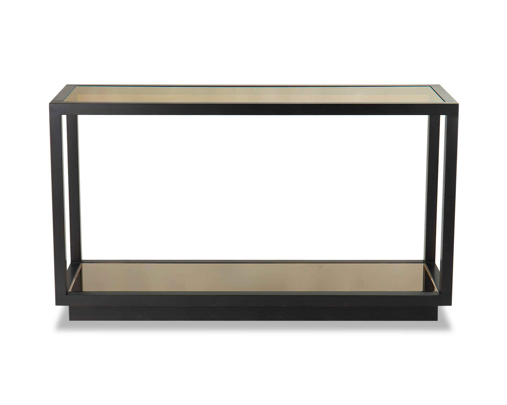 Mali Console Table - Antique Bronze and Tinted Glass