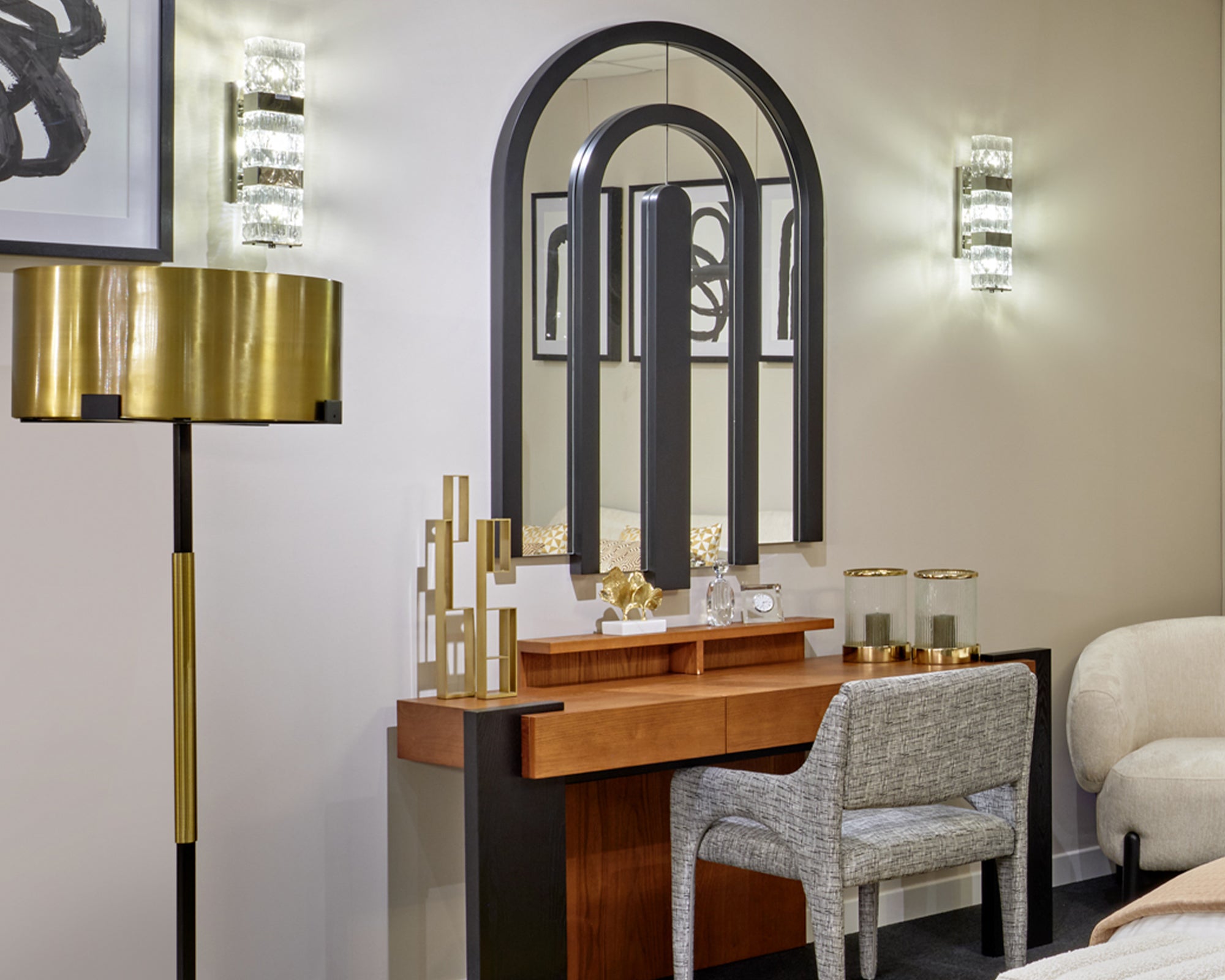 Cobra Mirror - Matt Black Wood