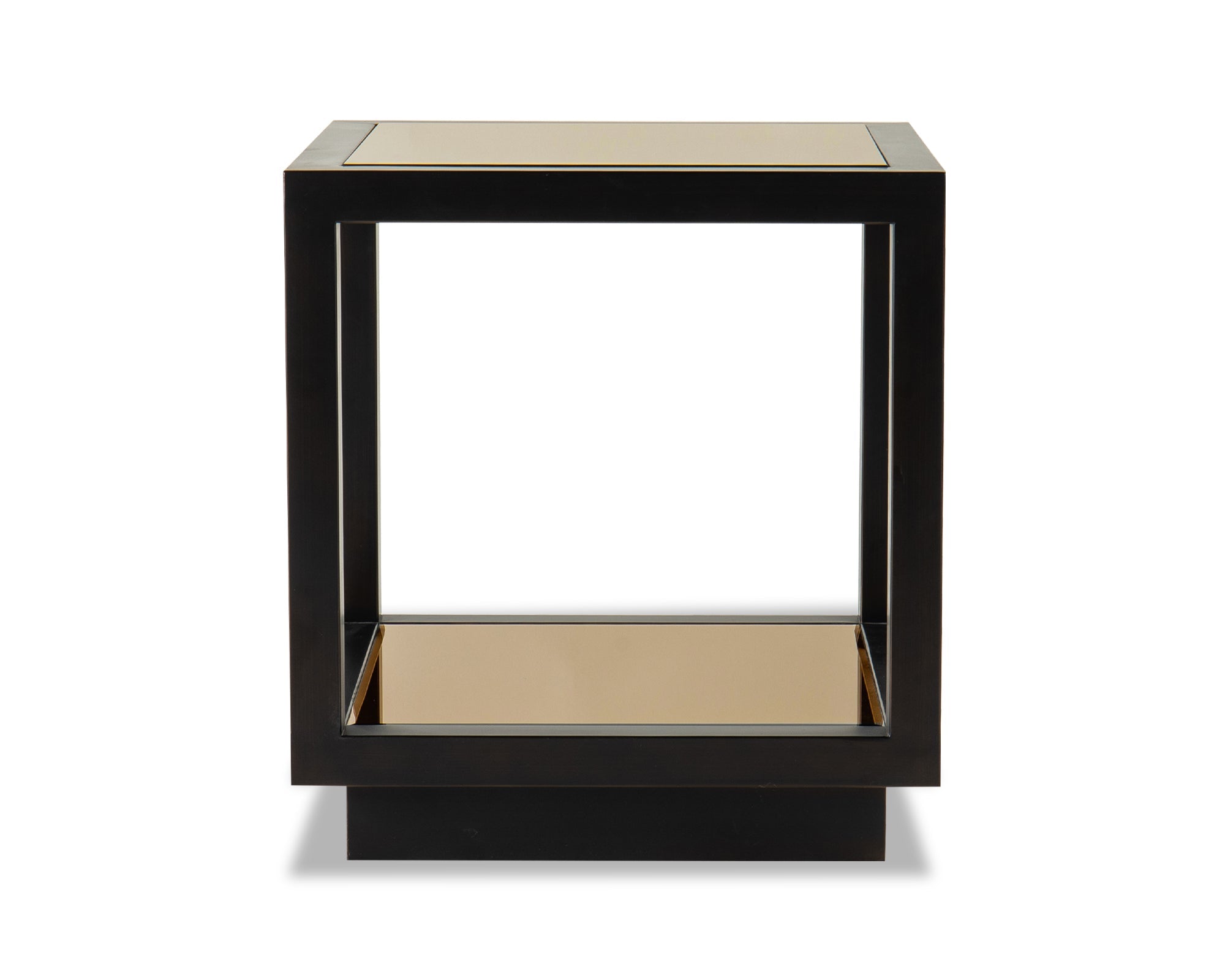 Mali Side Table - Antique Bronze and Tinted Glass