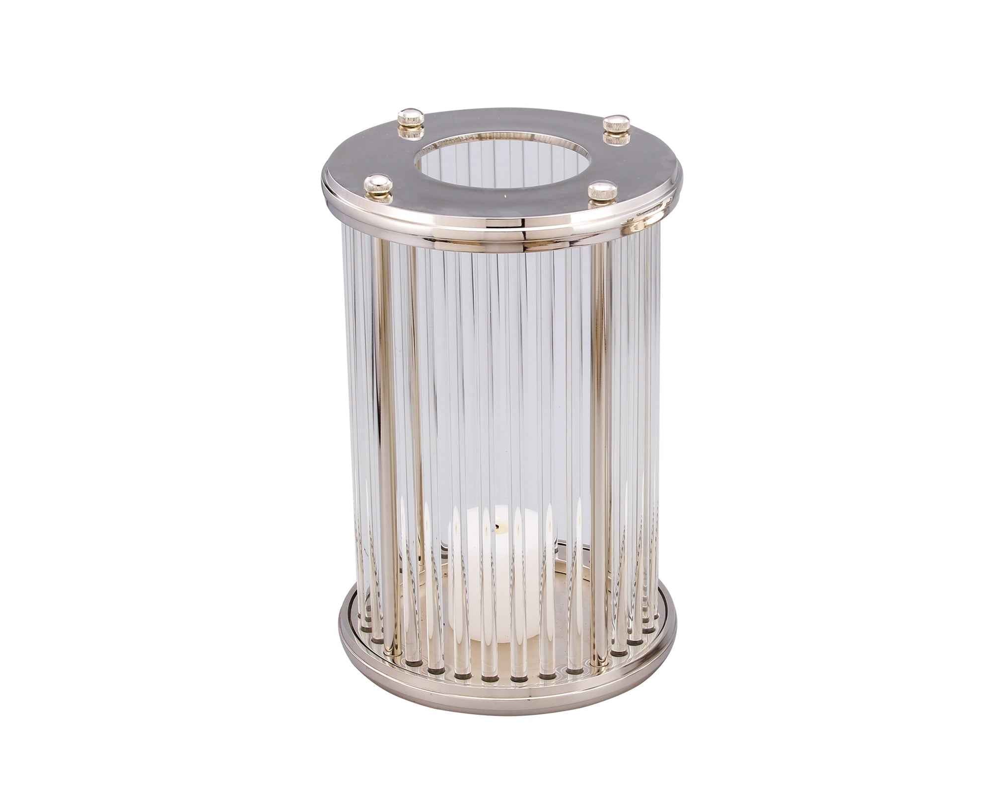 Bethany Hurricane Candle Holder - Nickel Large