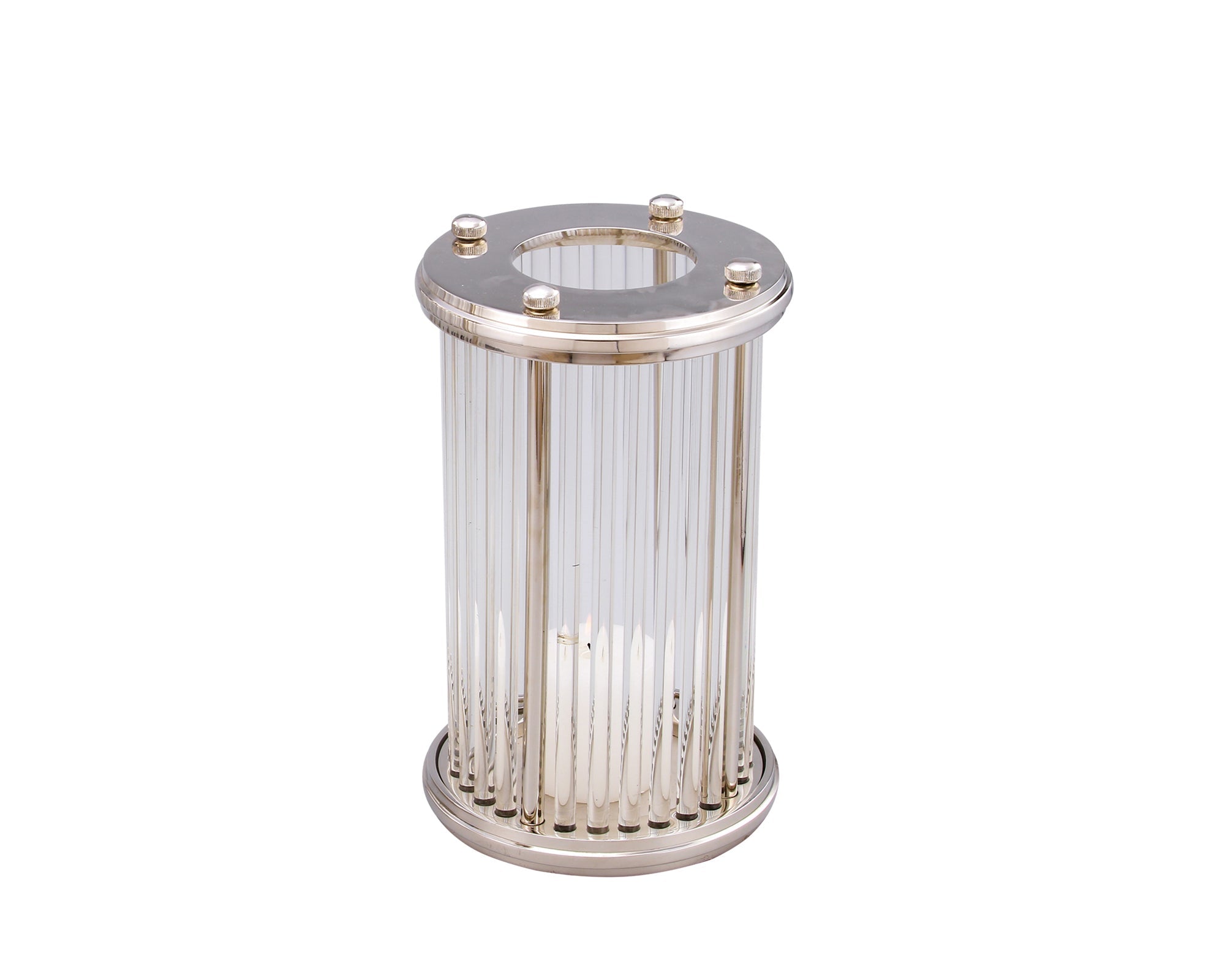 Bethany Hurricane Candle Holder - Nickel Small