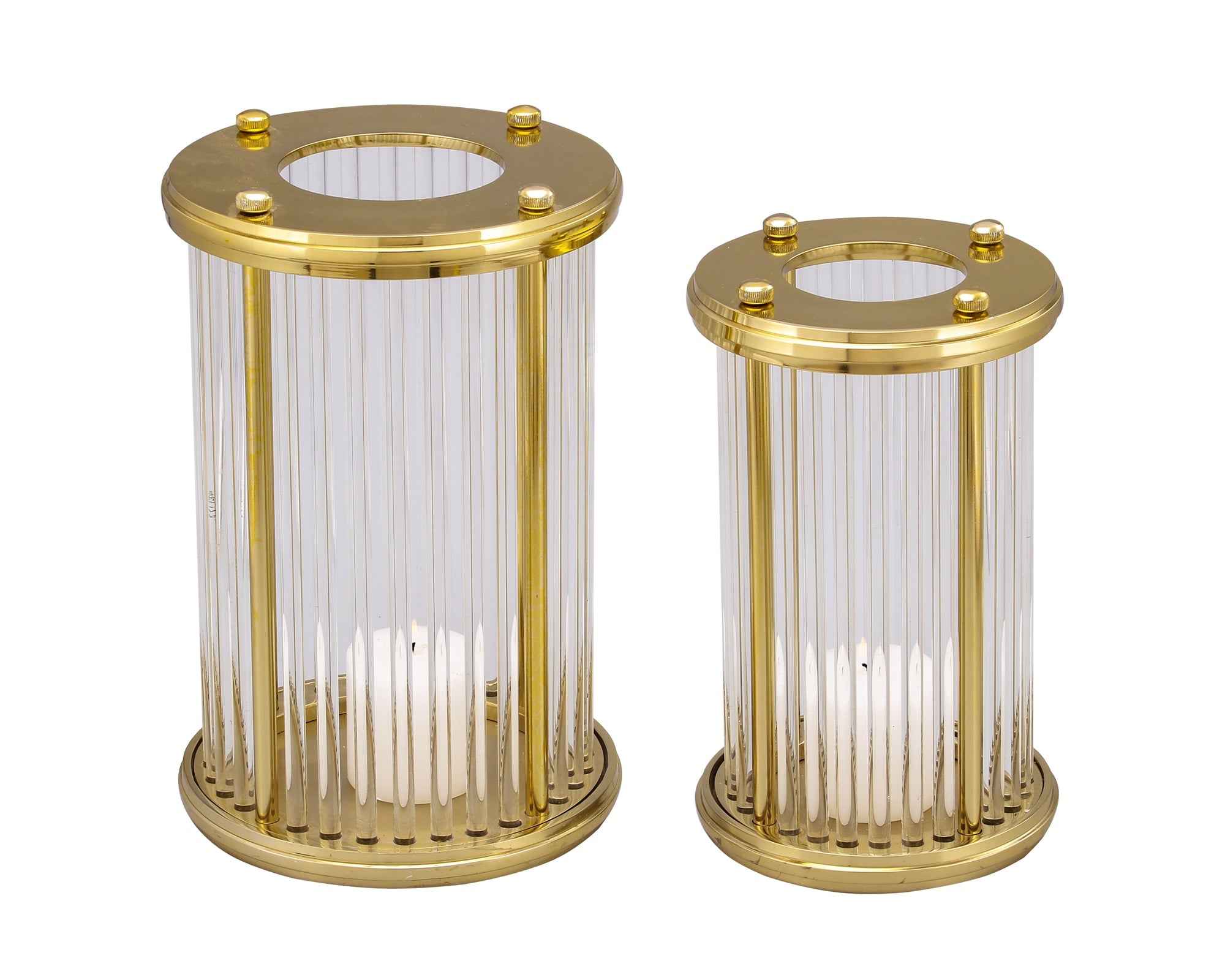 Bethany Hurricane Candle Holder - Gold Small