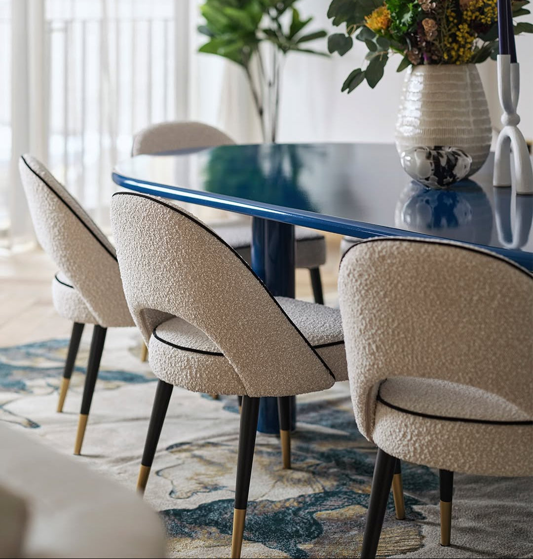 Yves Dining Chair (set of 2) - (Crib 5) Capella Sand with Capella Fennel Seed Piping