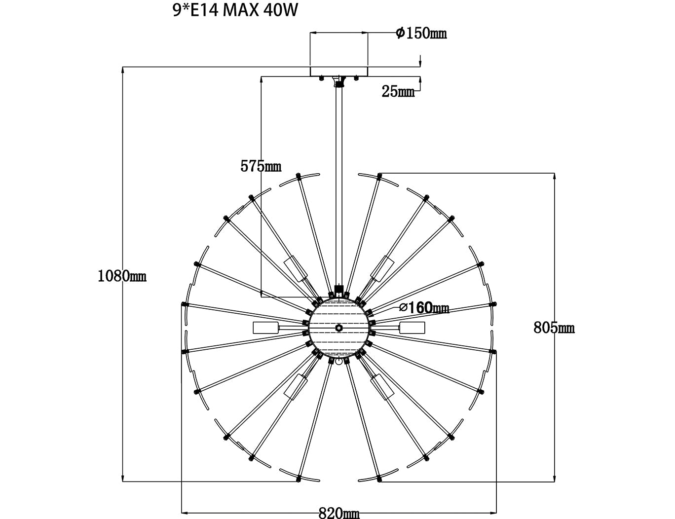 Rialto Pendant Lamp - Nickel