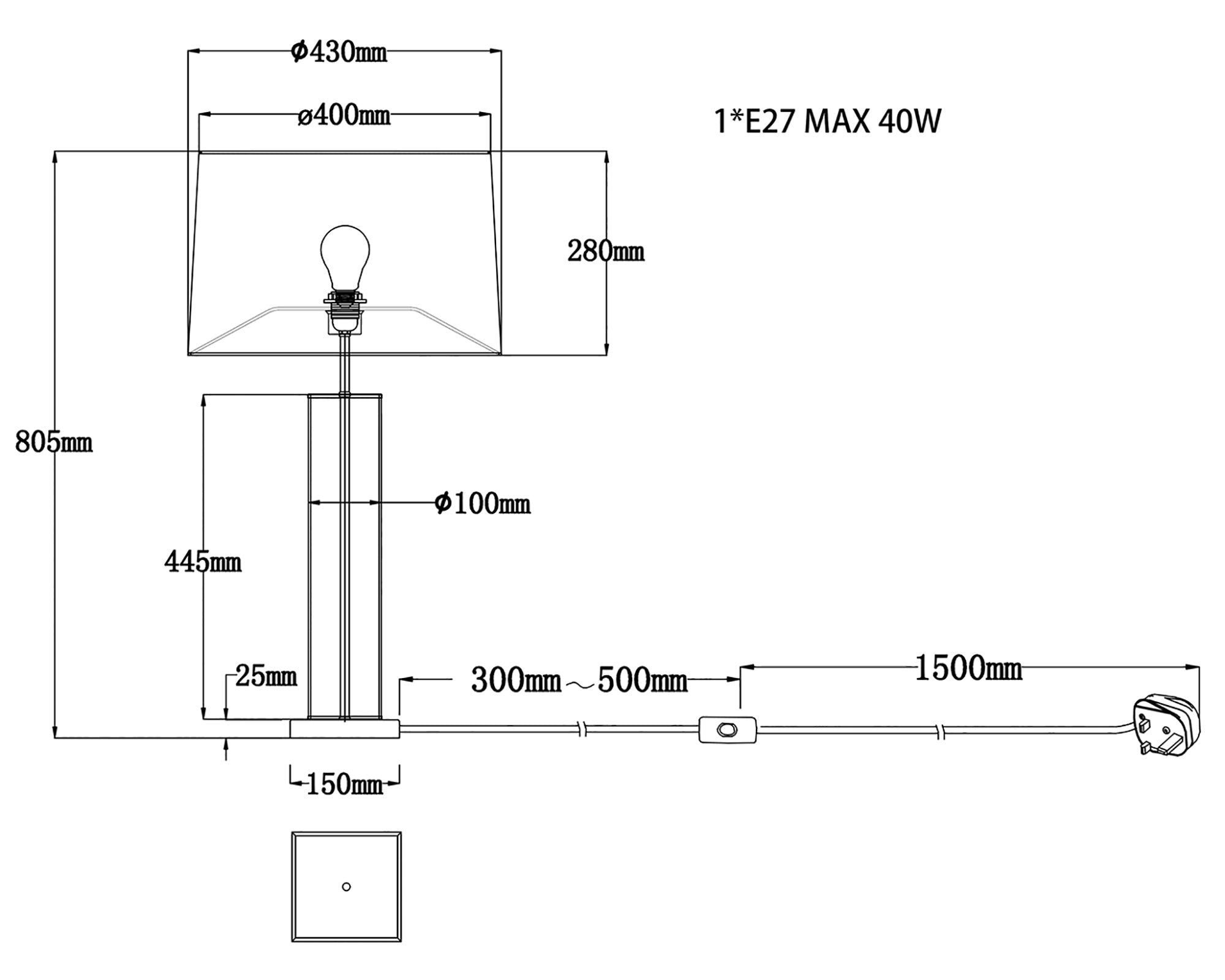 Norman Table Lamp - Nickel