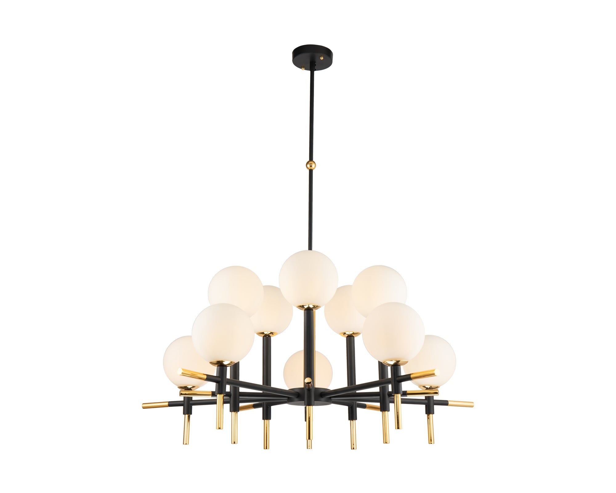 Boca Ceiling Lamp - Antique Black, Polished Brass
