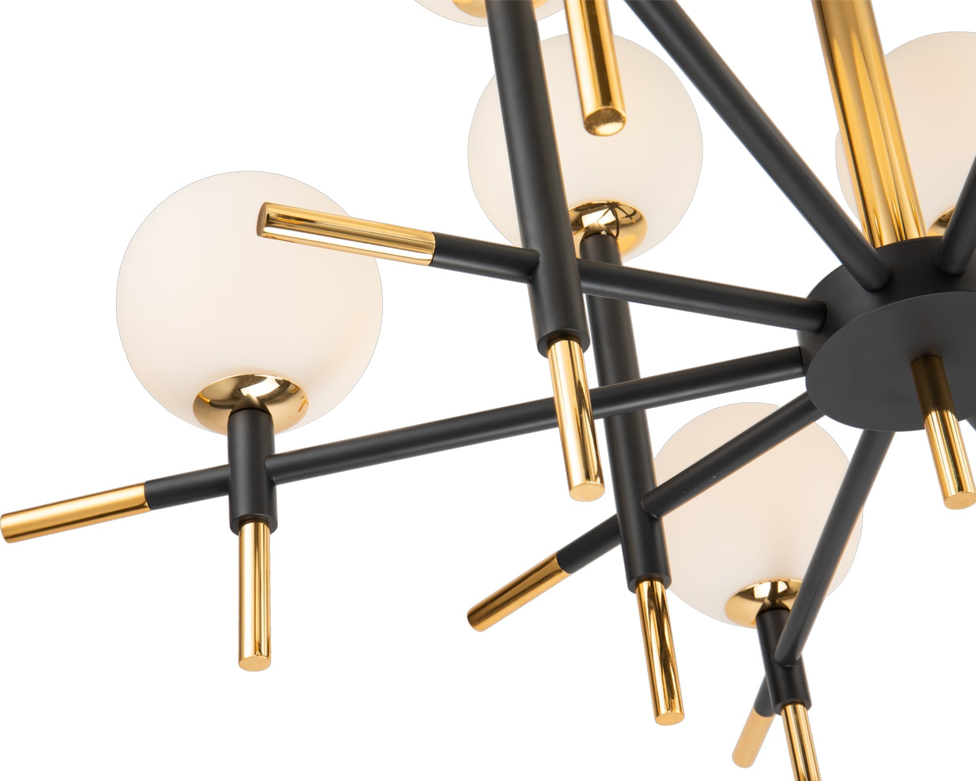 Boca Ceiling Lamp - Antique Black, Polished Brass