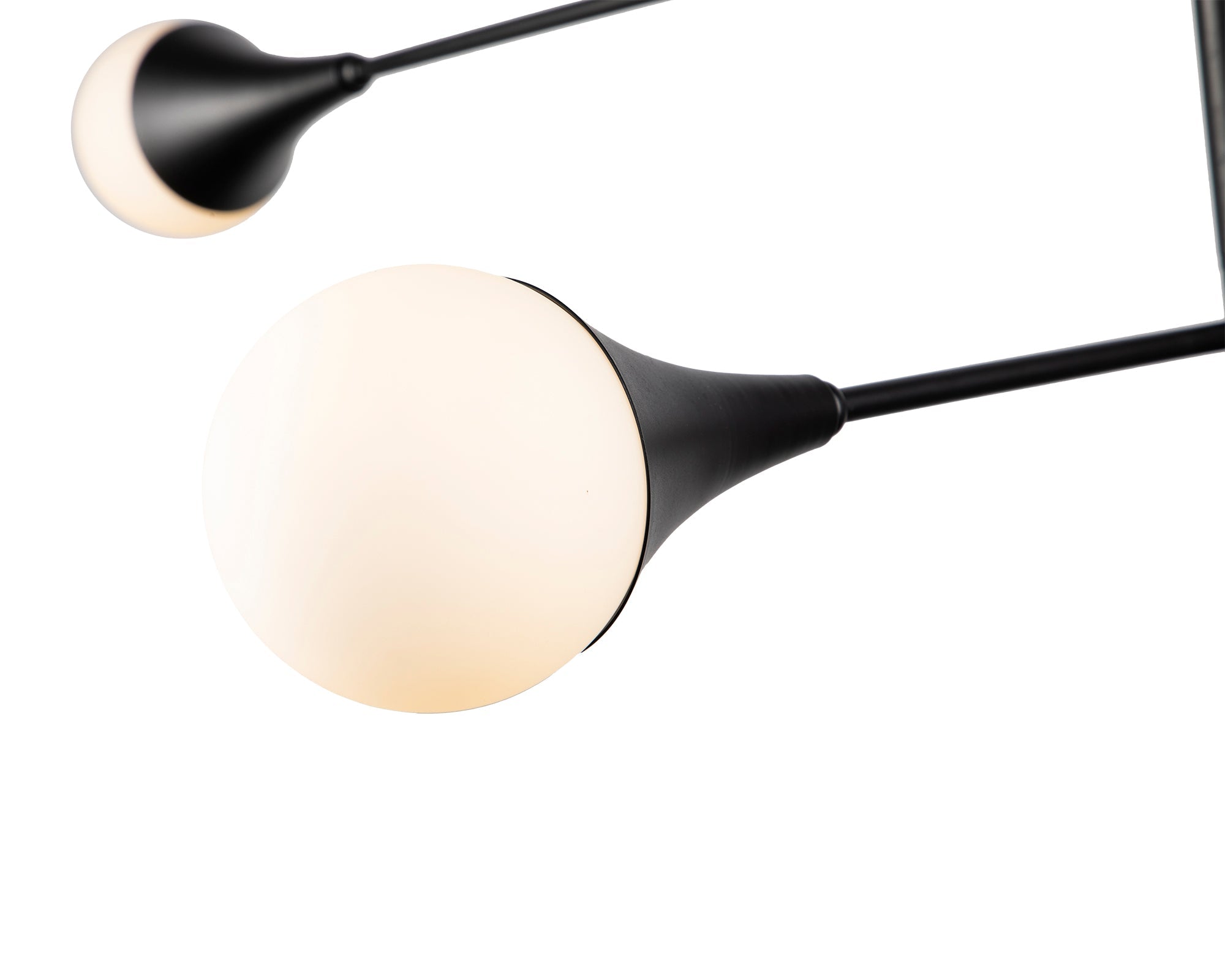 Kendal Pendant Lamp - Matt Black Steel, White Glass