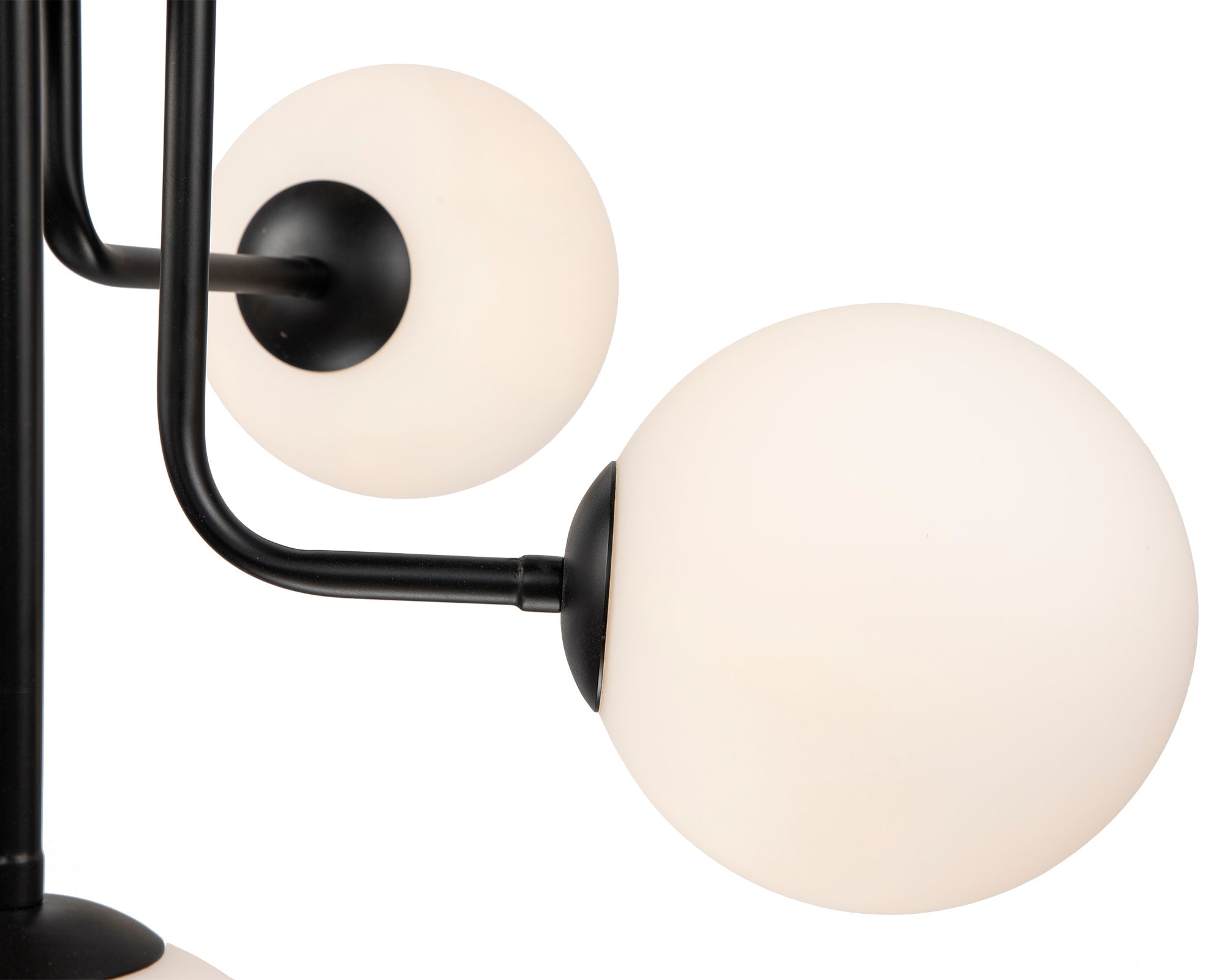 Eliot Pendant Lamp - Matt Black Steel and White Glass