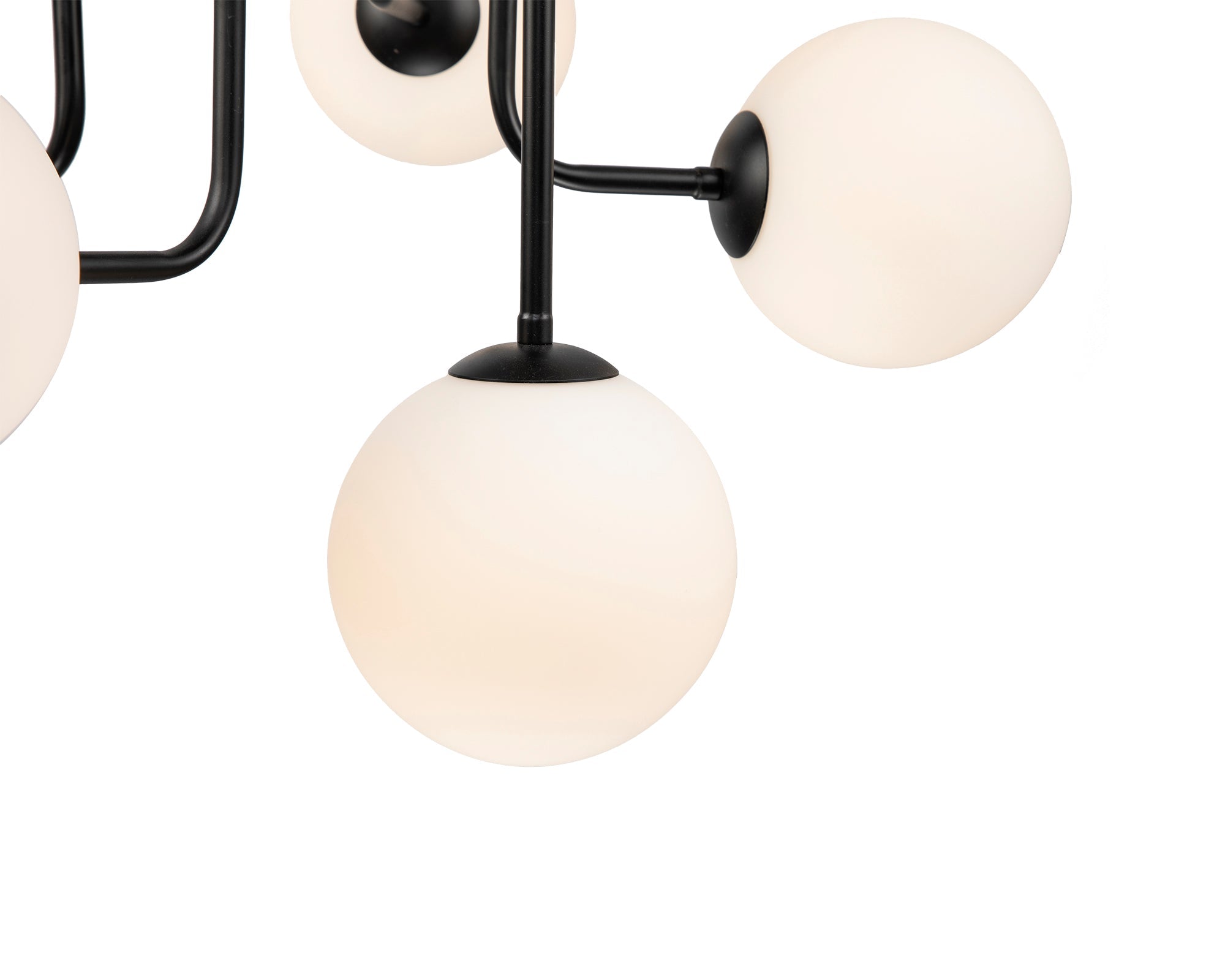 Eliot Pendant Lamp - Matt Black Steel and White Glass