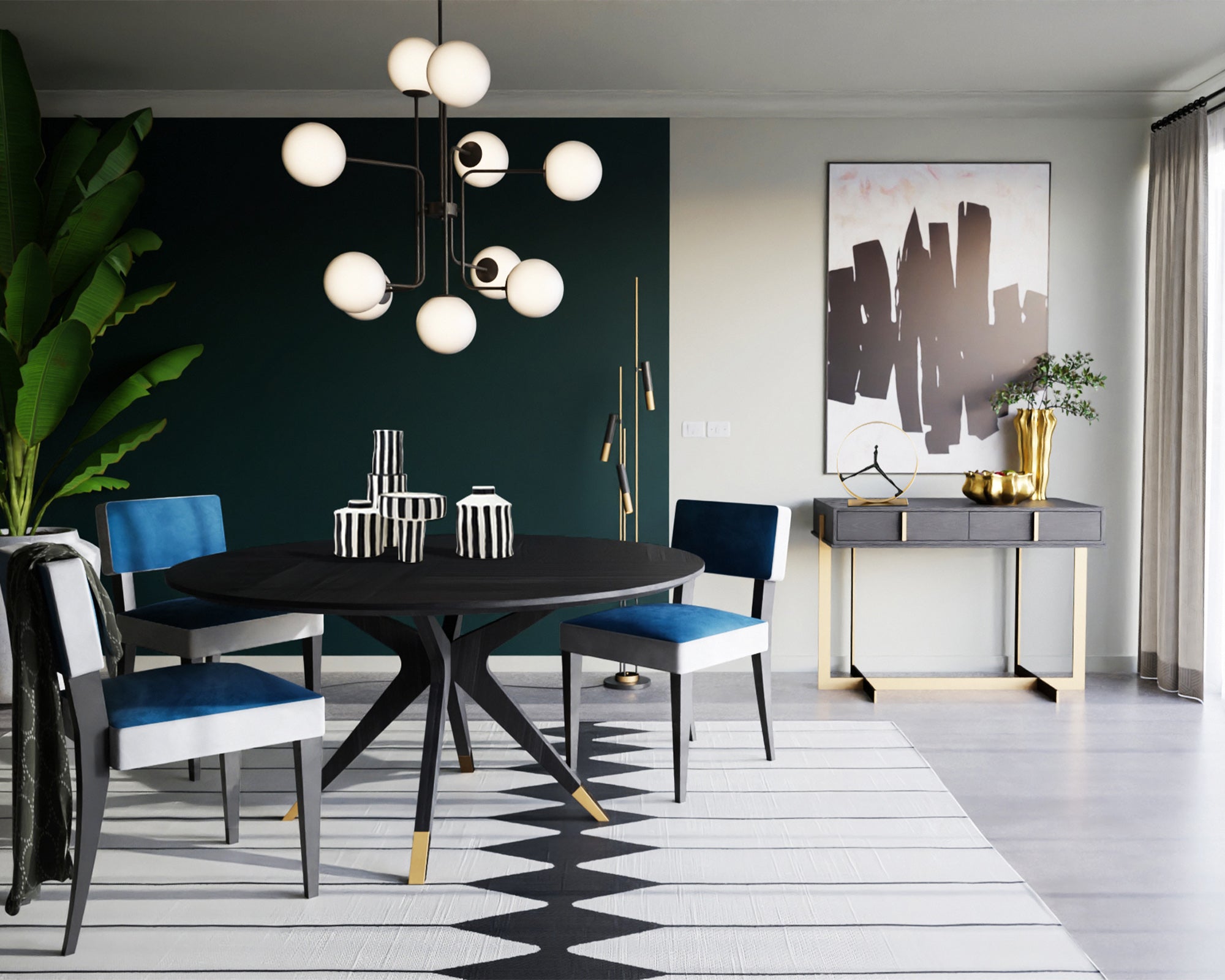 Eliot Pendant Lamp - Matt Black Steel and White Glass