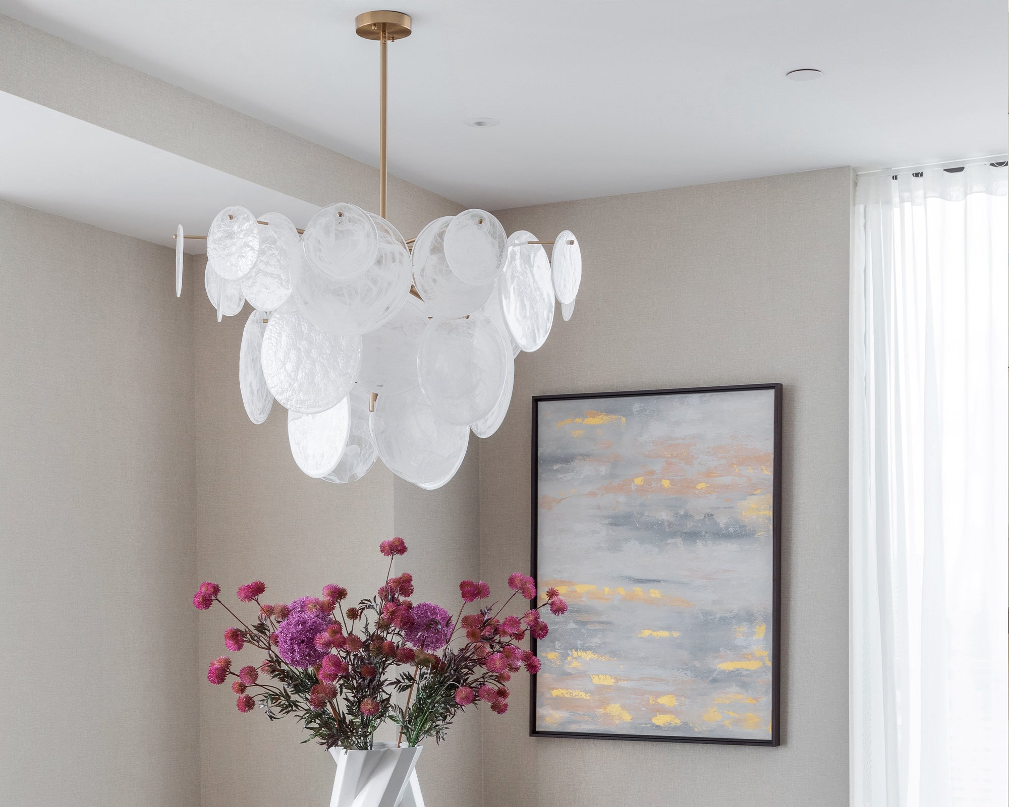 Adagio Pendant Lamp - White Antique Brass