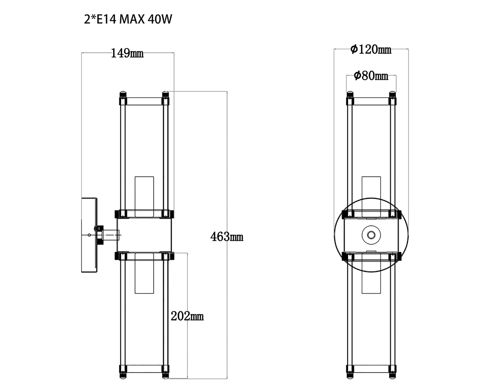 Preston Wall Light - Polished Nickel Finish, Glass