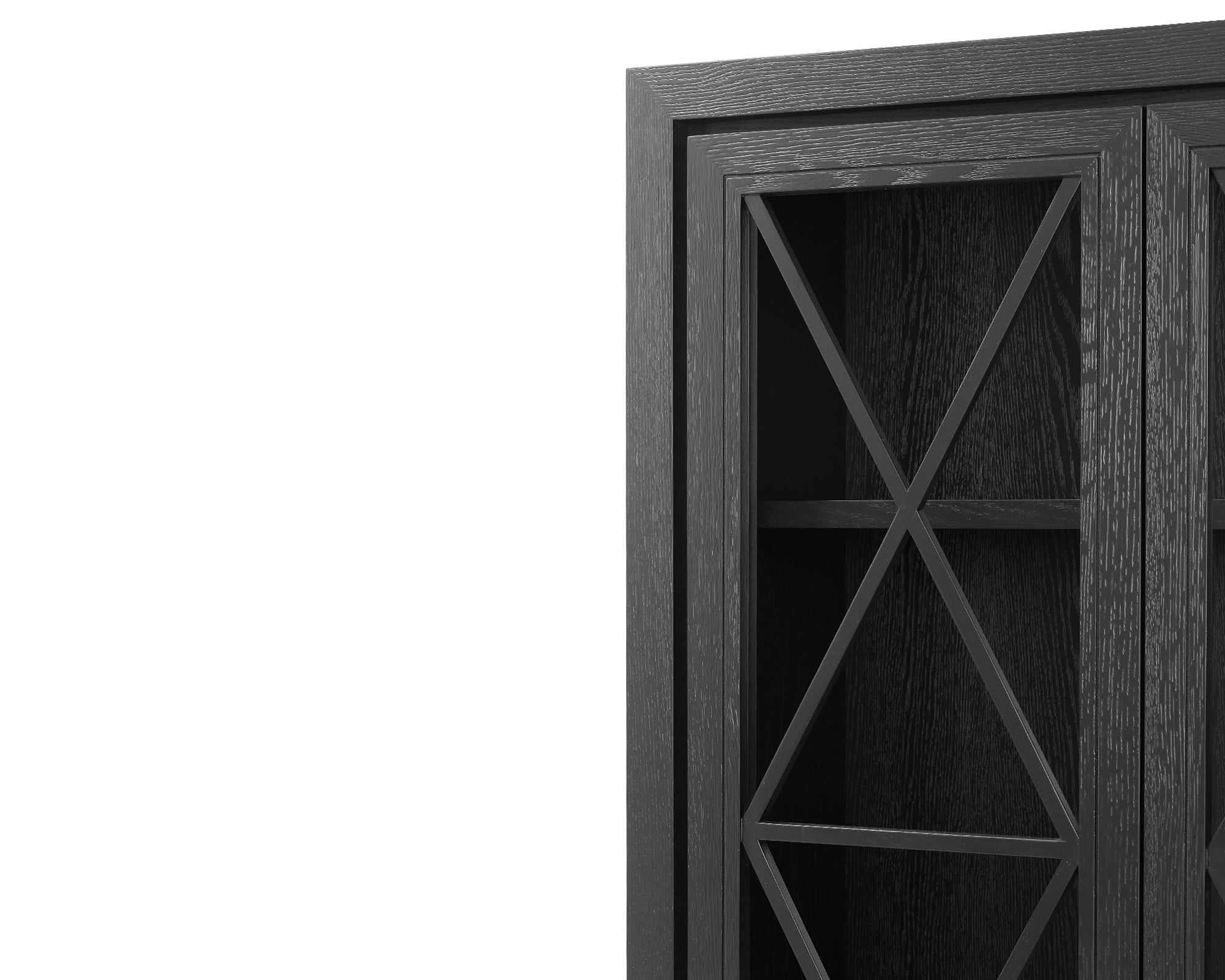 York Cabinet - Oak Veneer and Glass