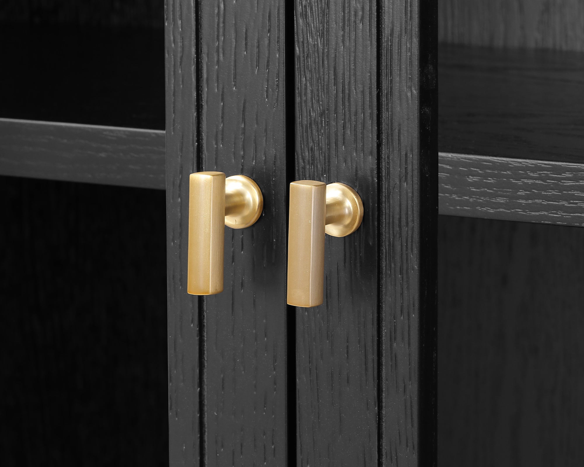 York Cabinet - Oak Veneer and Glass