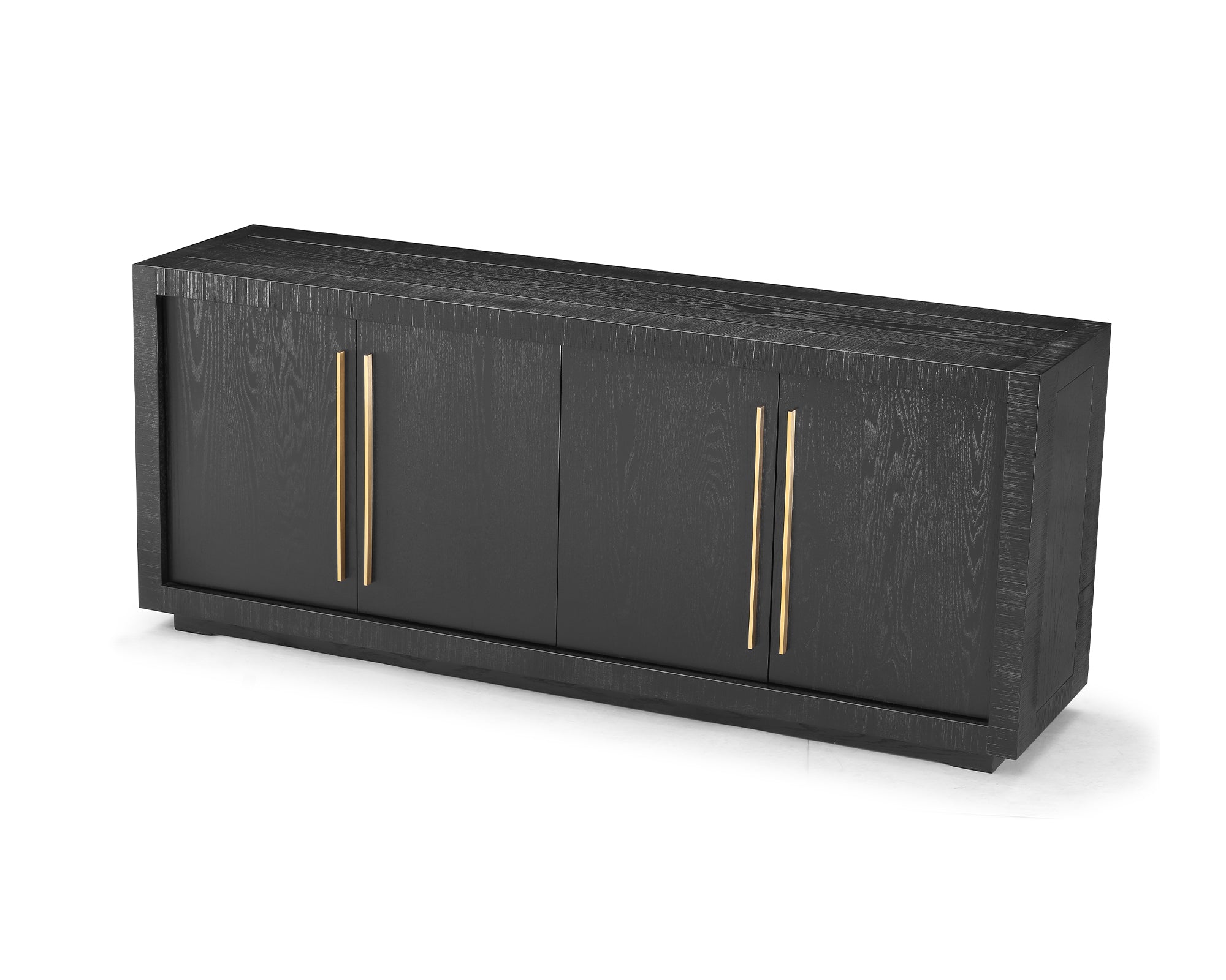 Kent Sideboard 4 Doors - Wenge Finish, Brass Finish