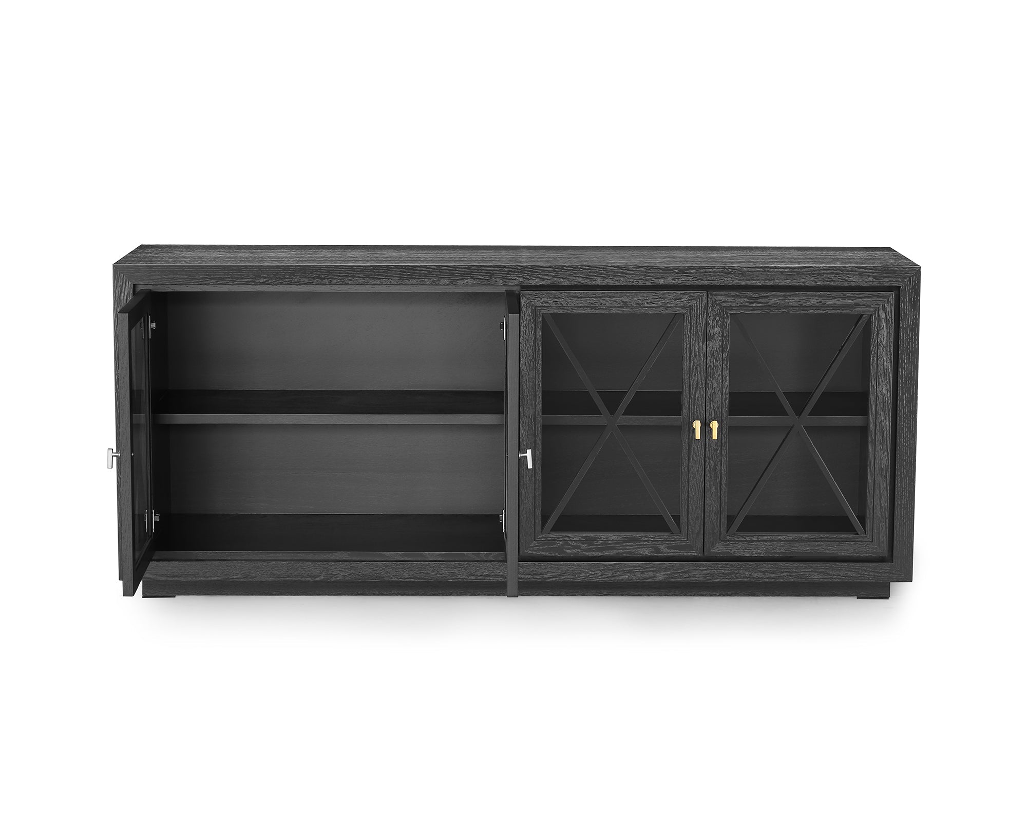 York Sideboard - Oak Veneer and Glass