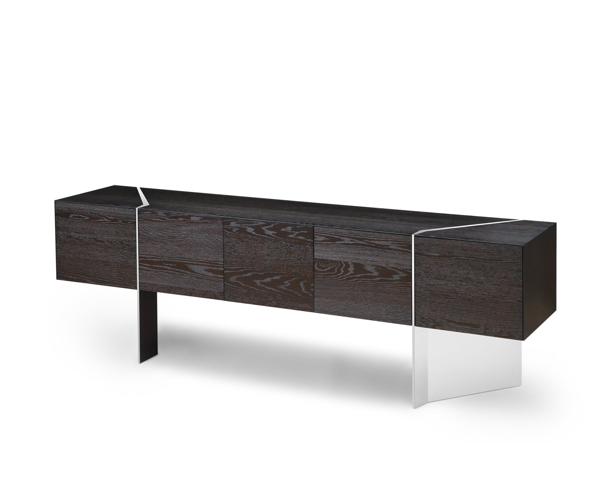 Nautilus Sideboard - Dark Fumed Oak/Polished S.S.