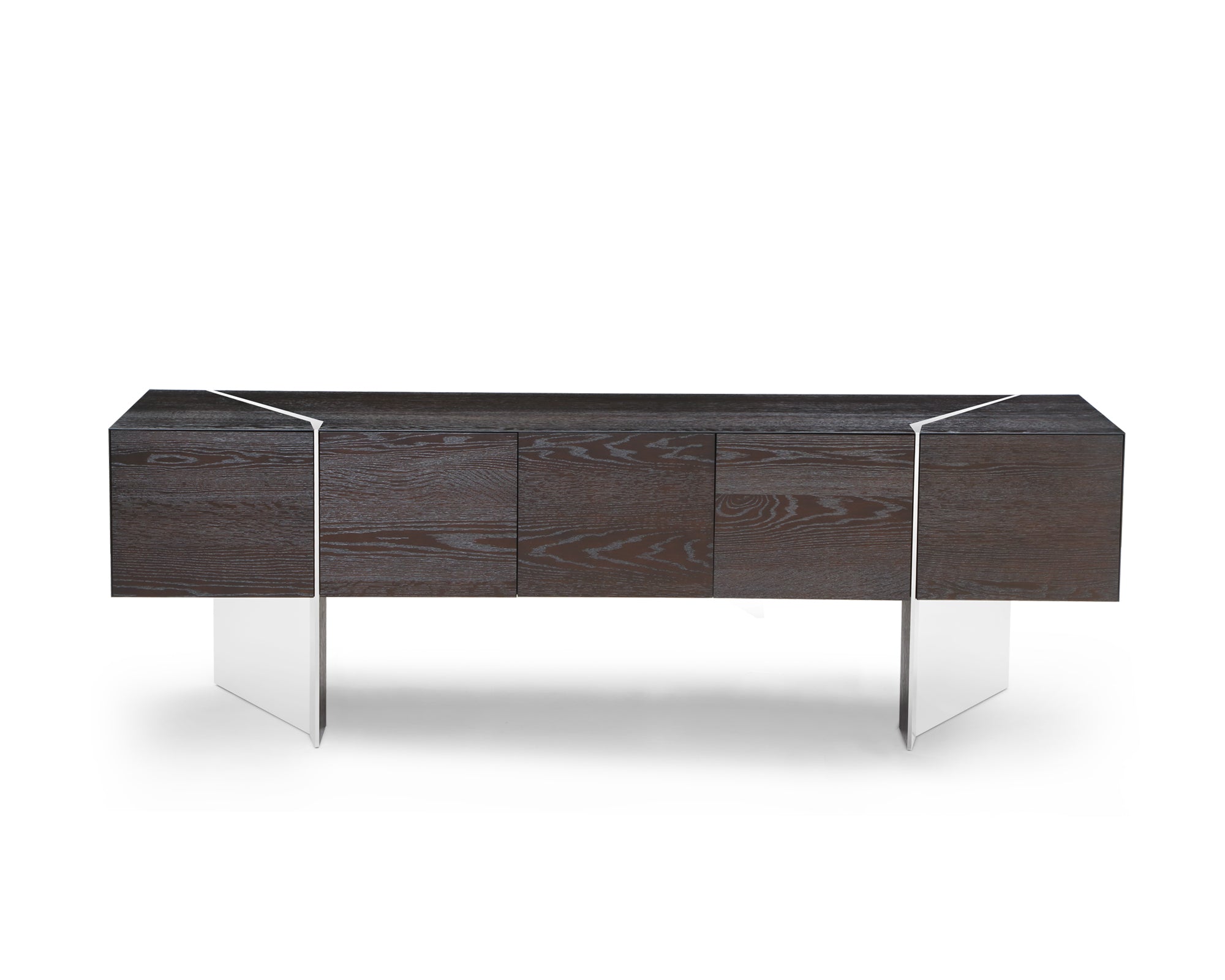 Nautilus Sideboard - Dark Fumed Oak/Polished S.S.