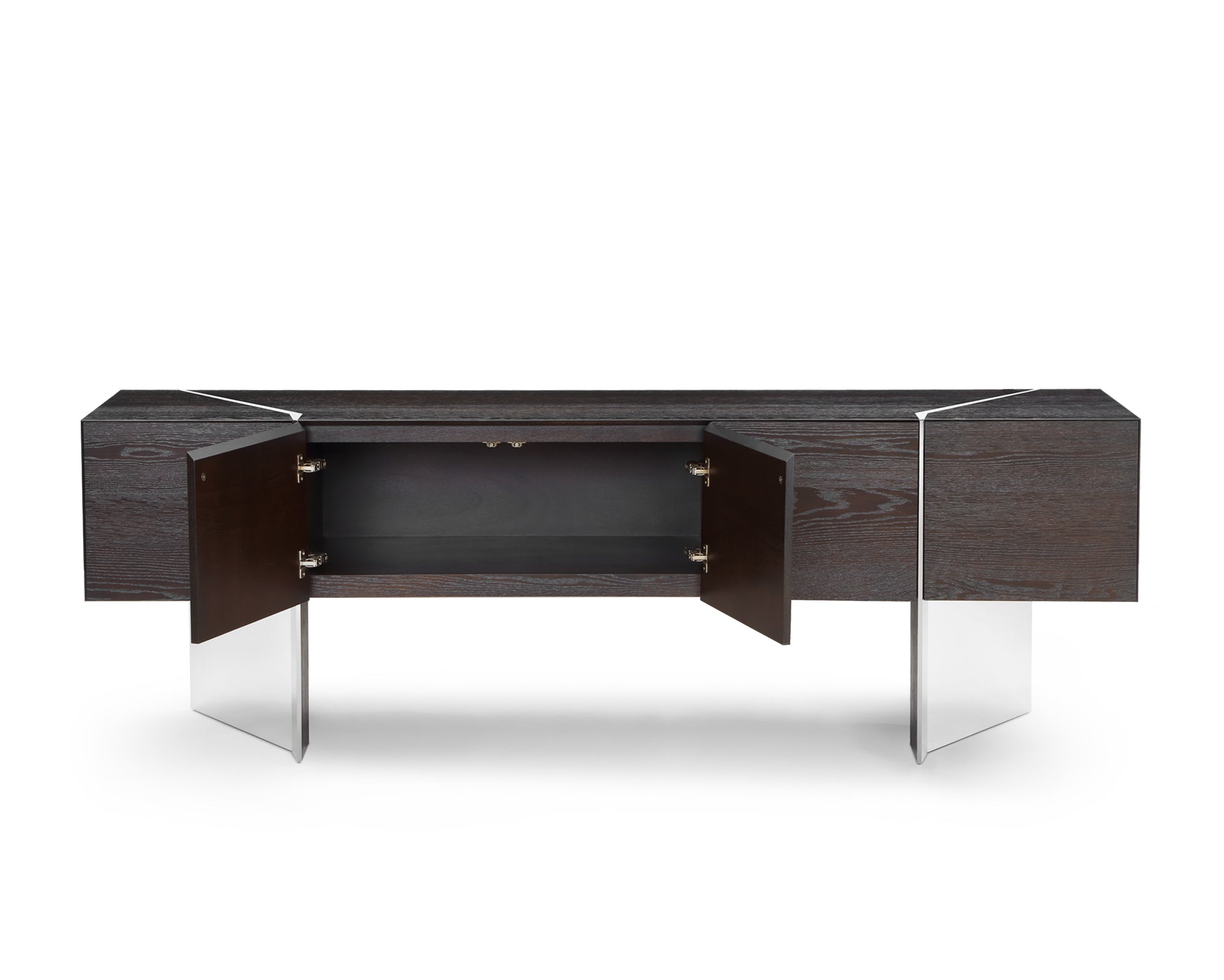 Nautilus Sideboard - Dark Fumed Oak/Polished S.S.
