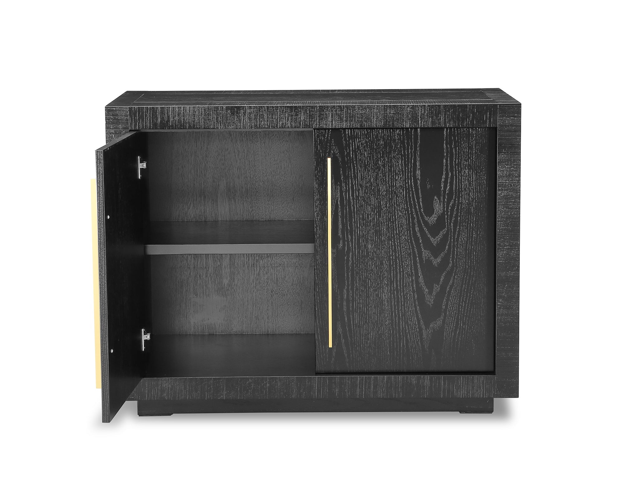 Kent Sideboard 2 Doors - Wenge Finish, Brass Finish