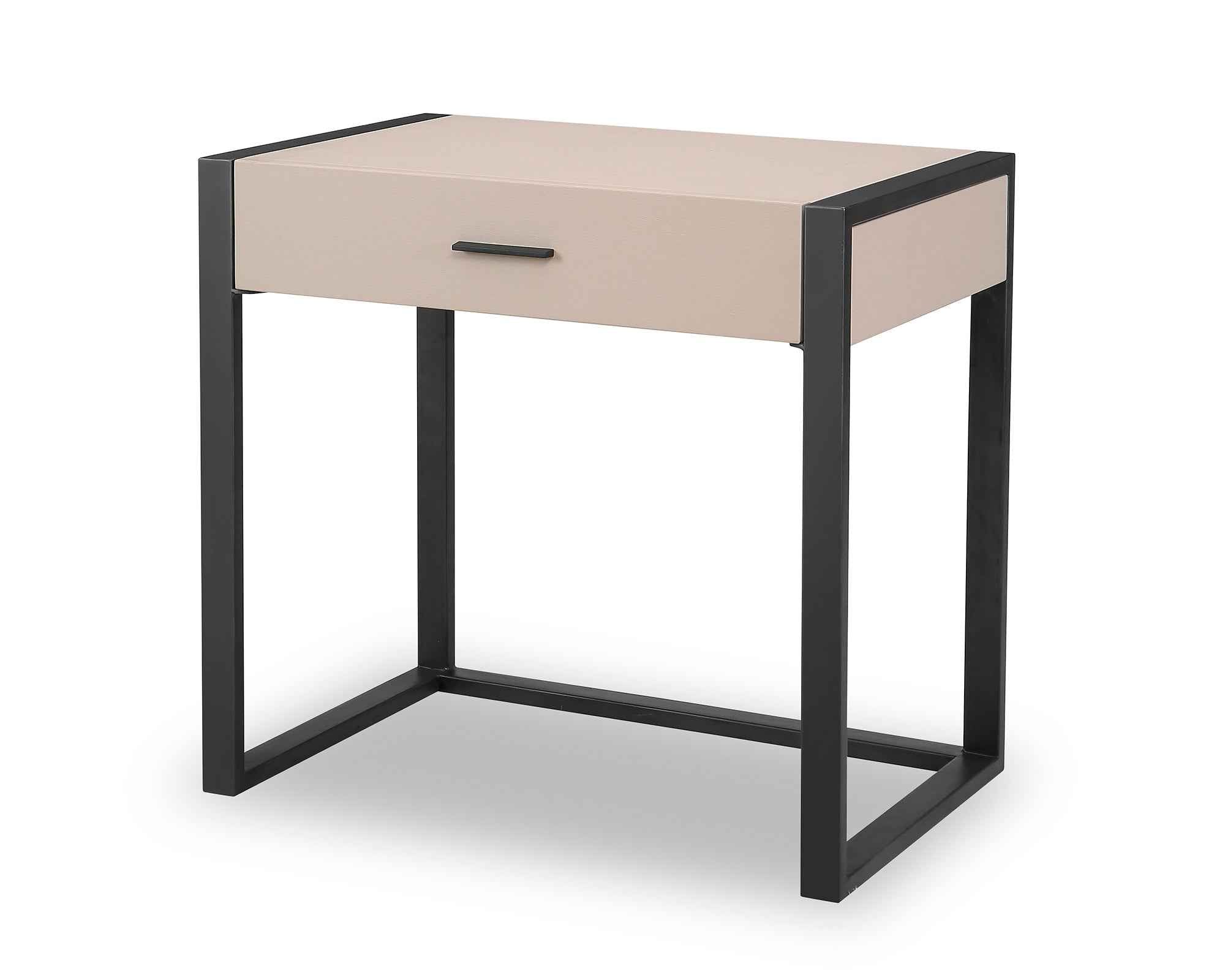 Almati Bedside Table - Mink Faux Leather
