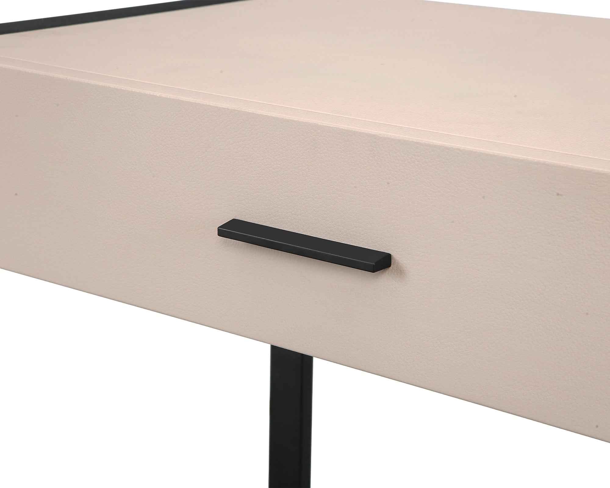 Almati Bedside Table - Mink Faux Leather