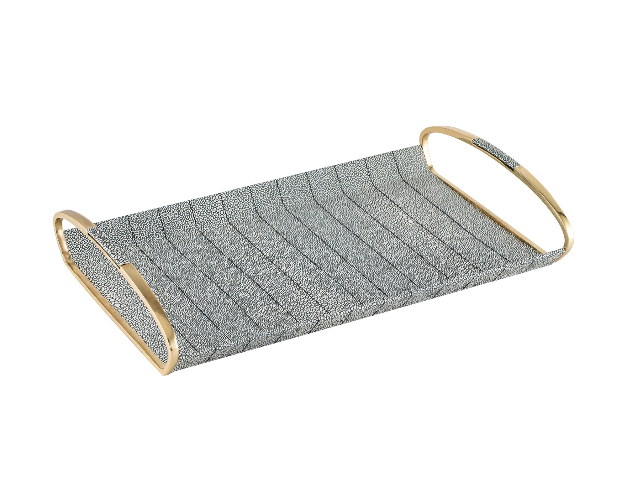 Linea Shagreen Tray - Grey Shagreen