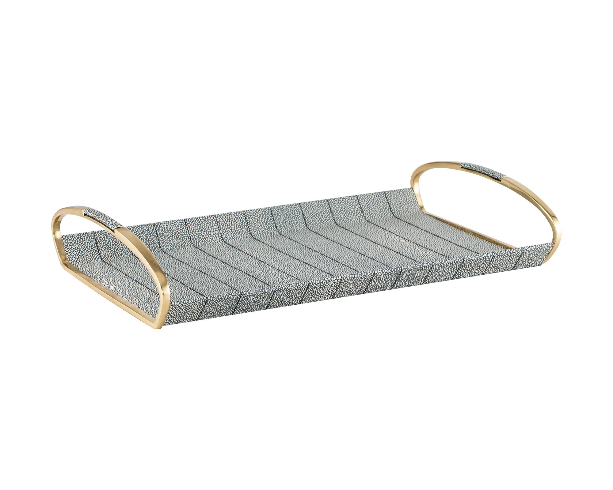 Linea Shagreen Tray - Grey Shagreen