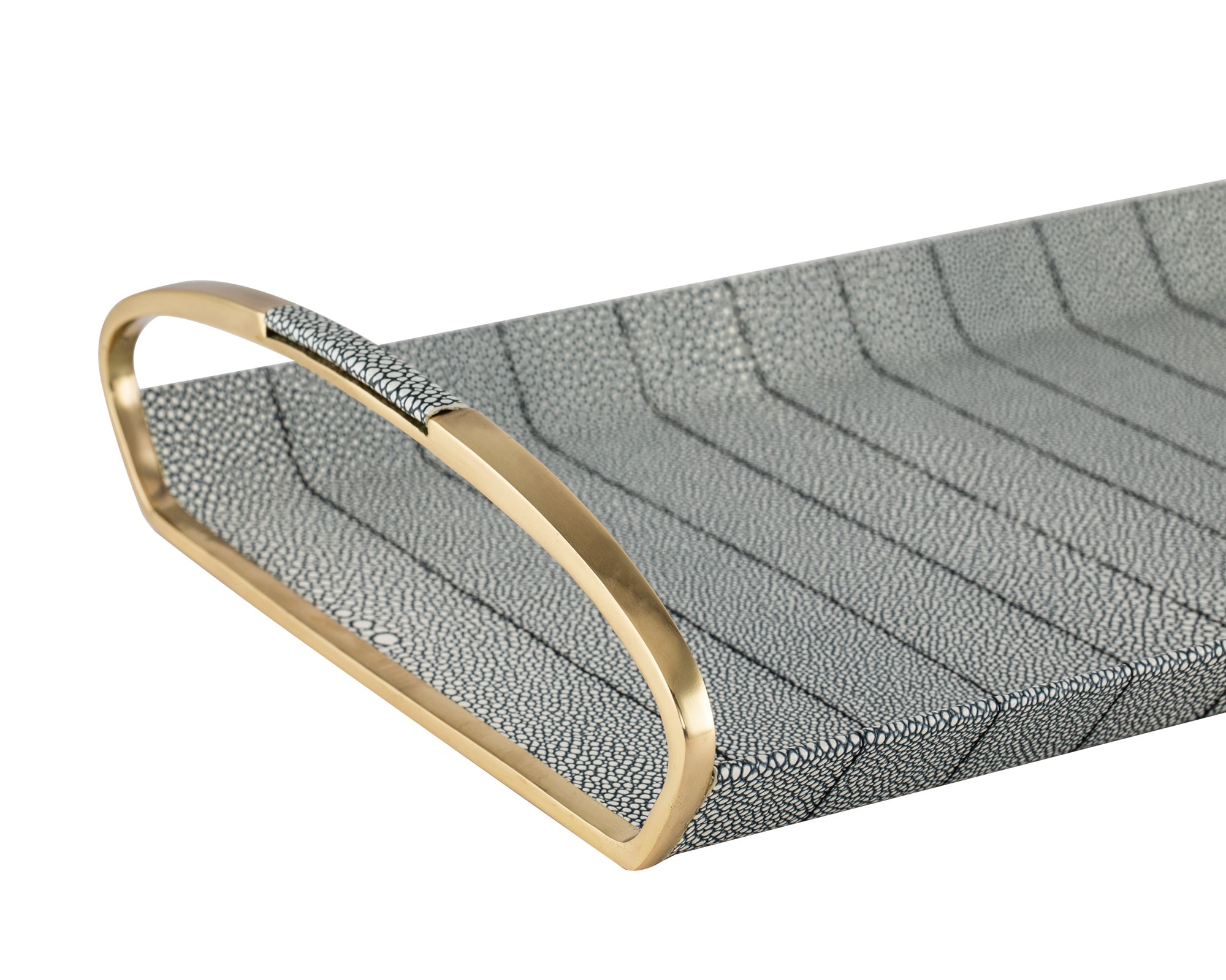 Linea Shagreen Tray - Grey Shagreen