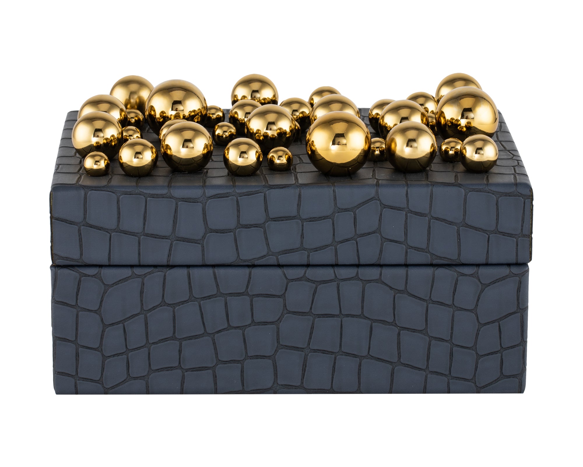 Alli Jewellery Box - Polished Brass/Faux Leather