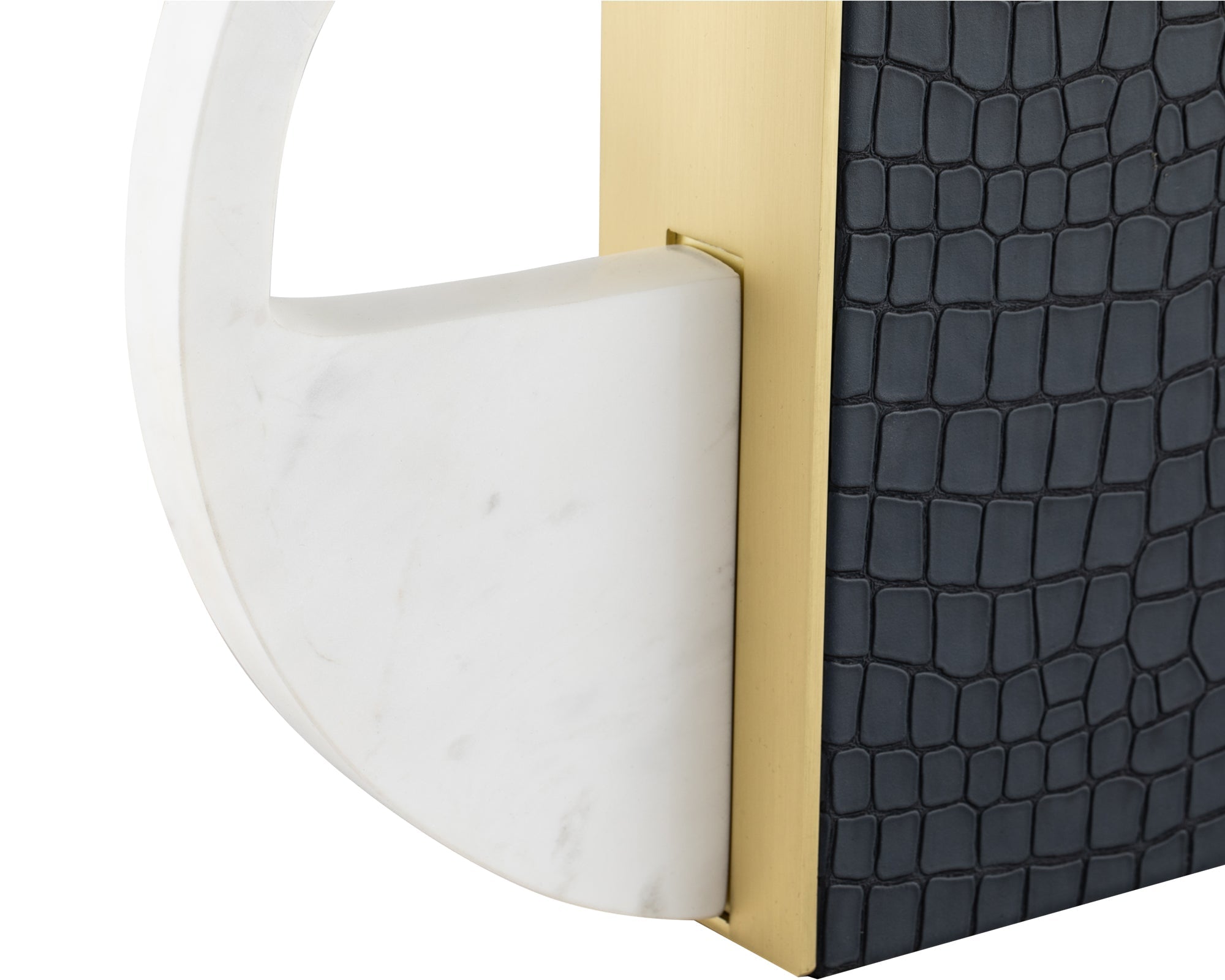 Kalahari Vase - Crocodile Leather, Brass Finish