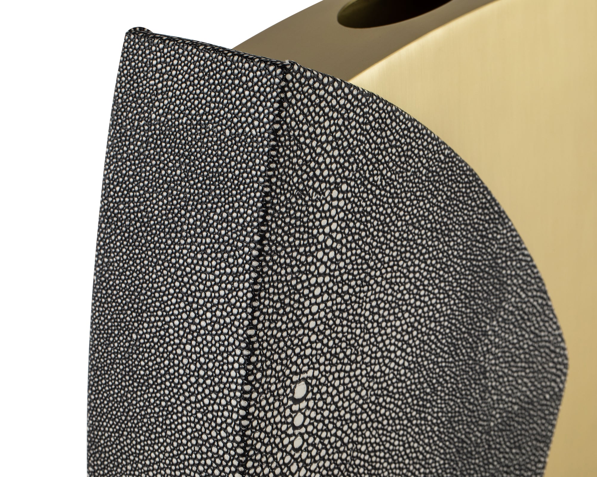 Raymond Vase - Grey Faux Shagreen/Brushed Brass